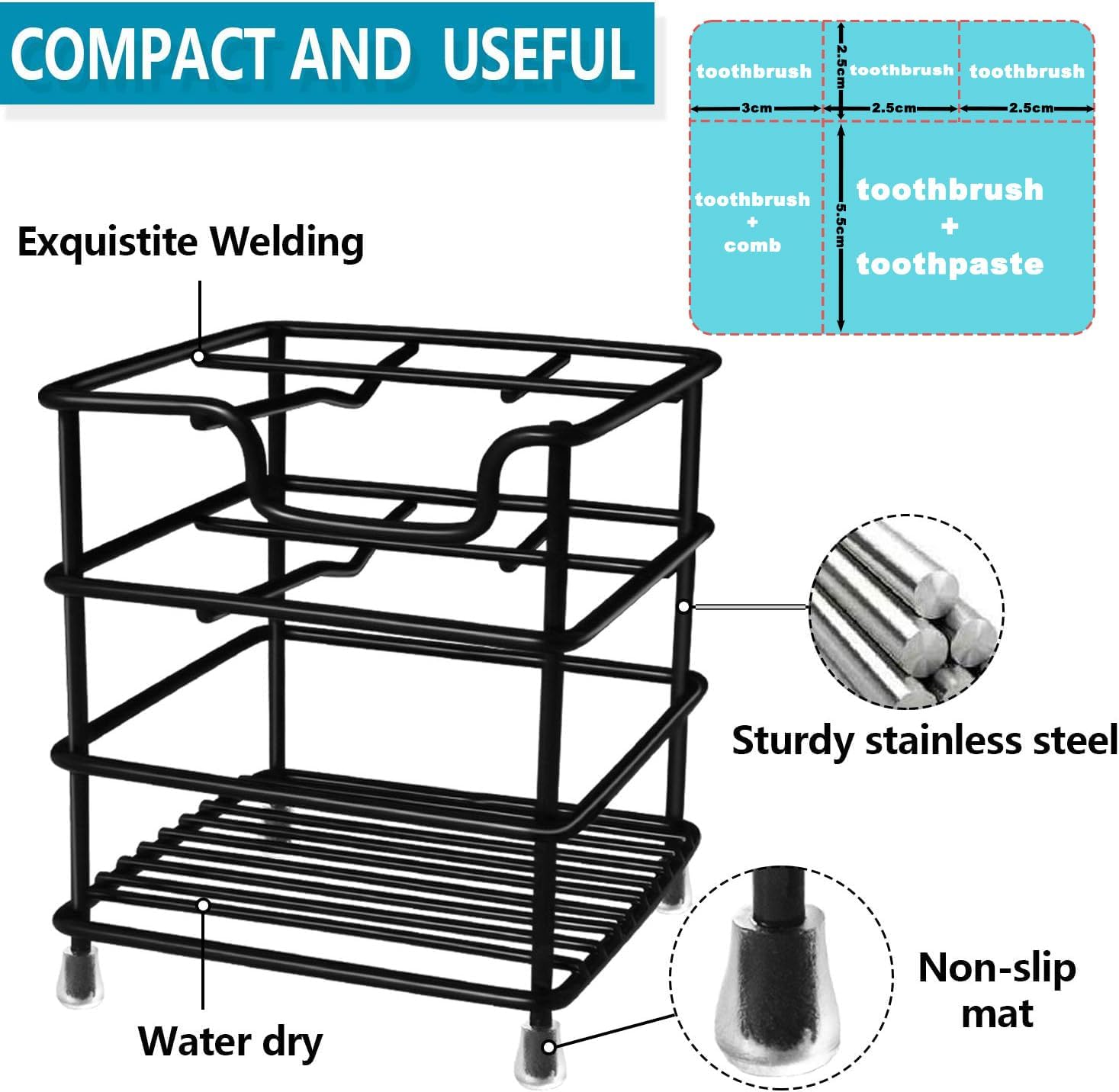 HYRIXDIRECT Modern Toothbrush Holder Organizer