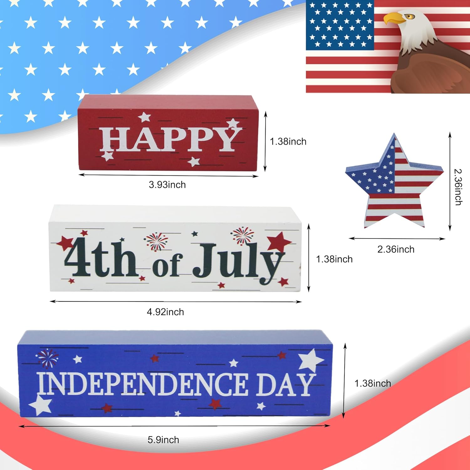 Laoone 4th of July Patriotic Decorations Set