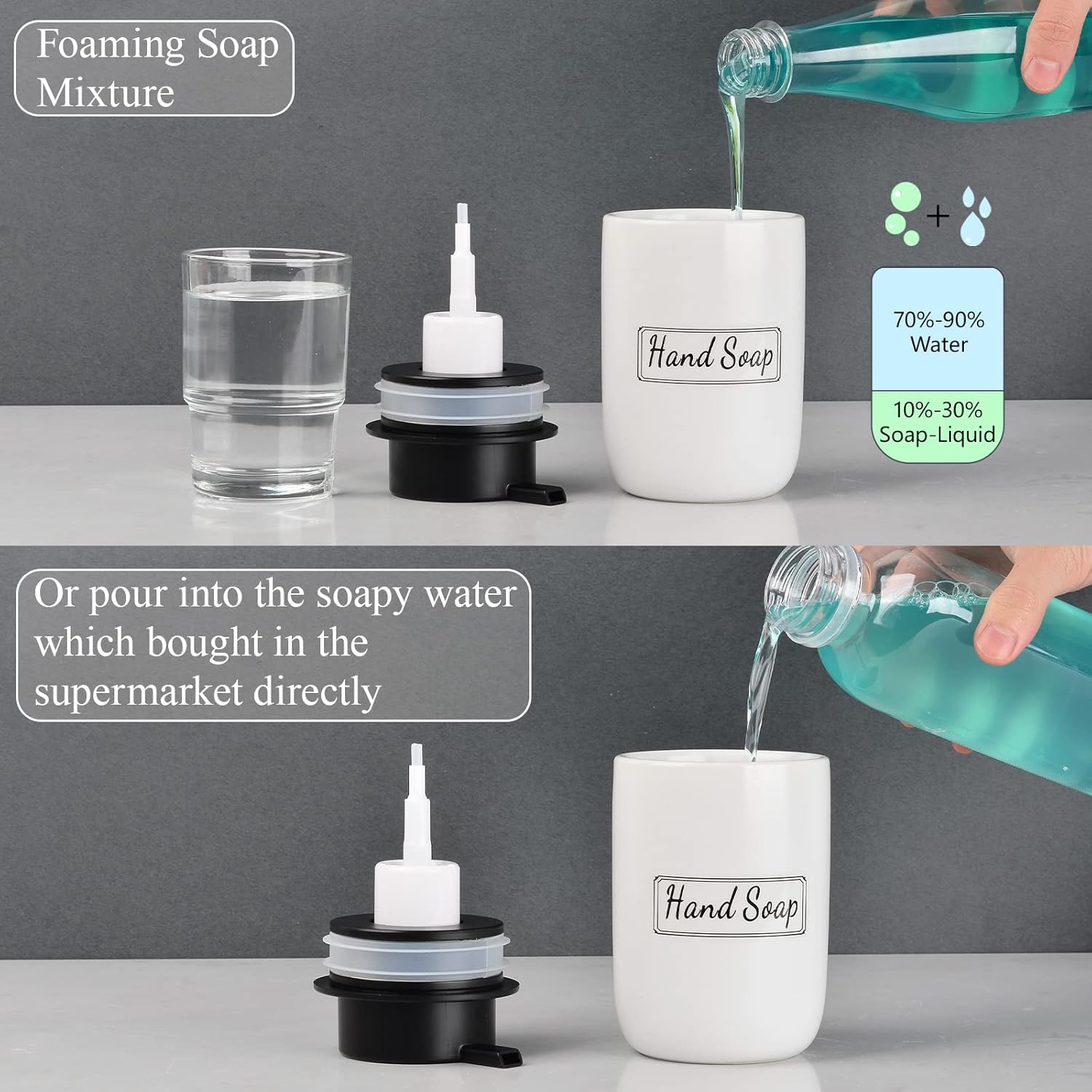BosilunLife Ceramic Soap Dispenser Set - 2 Pack