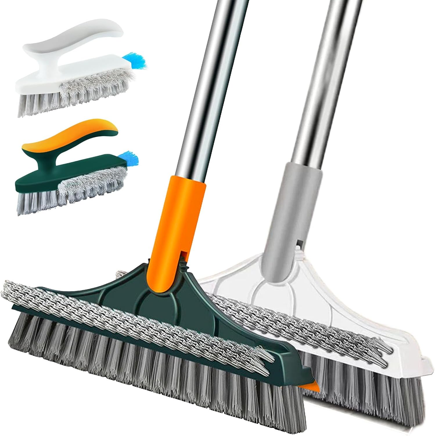 3-in-1 Rotating Floor Scrub Brush with Squeegee