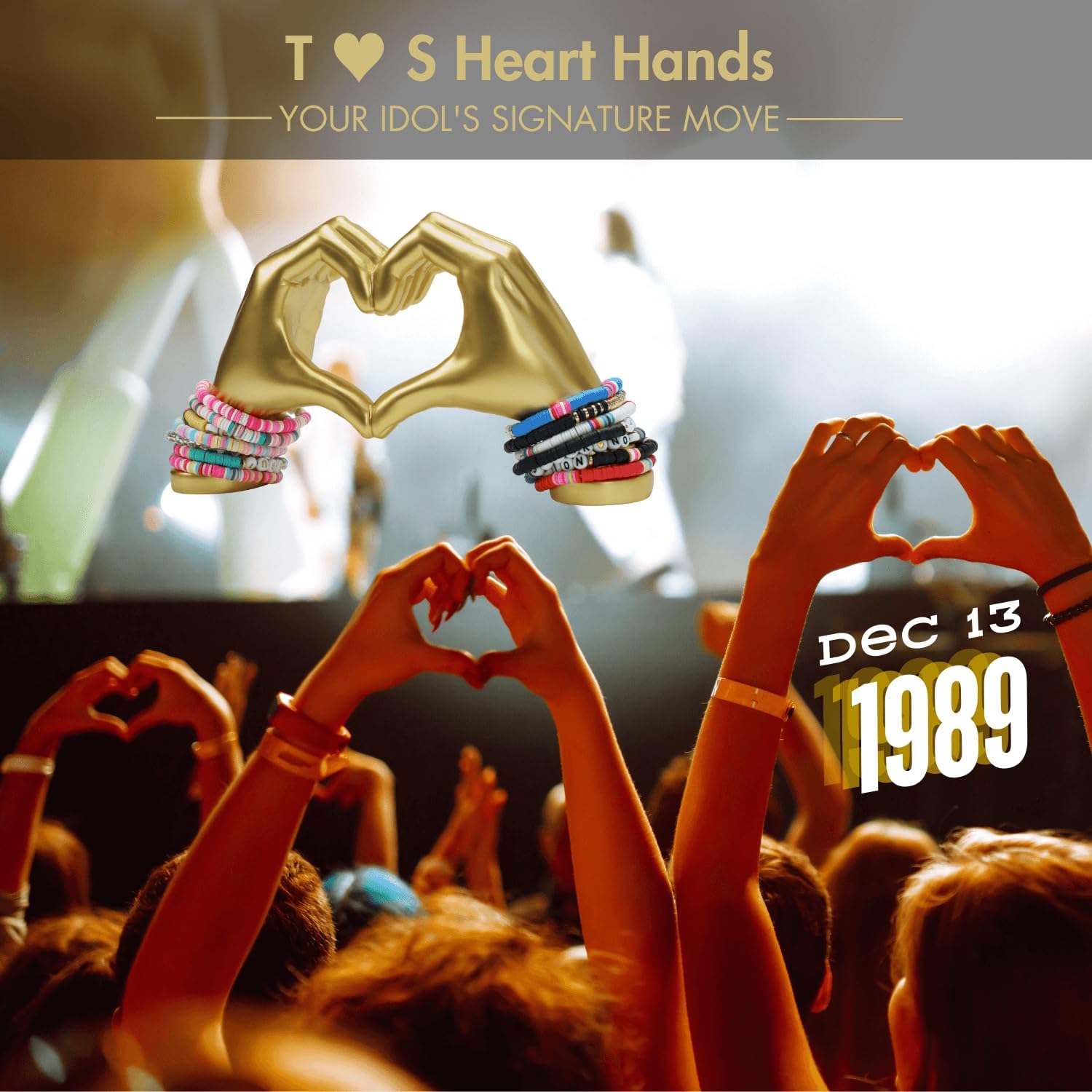 Elegant Gold Heart Hands Sculpture - Room Decor
