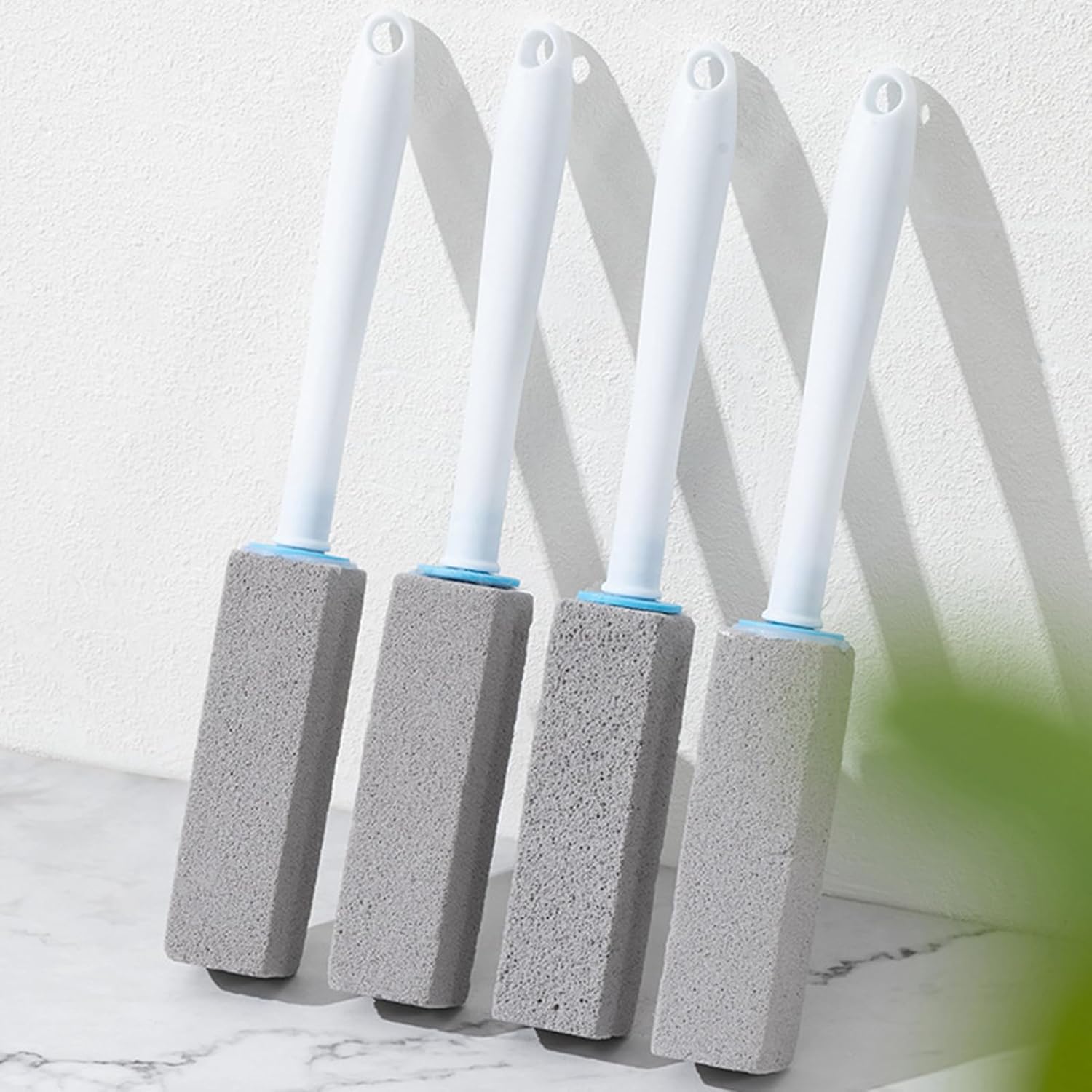 Pumice Stone Toilet Cleaner with Long Handle 1 Handle 4 Replaceable Pumice Heads