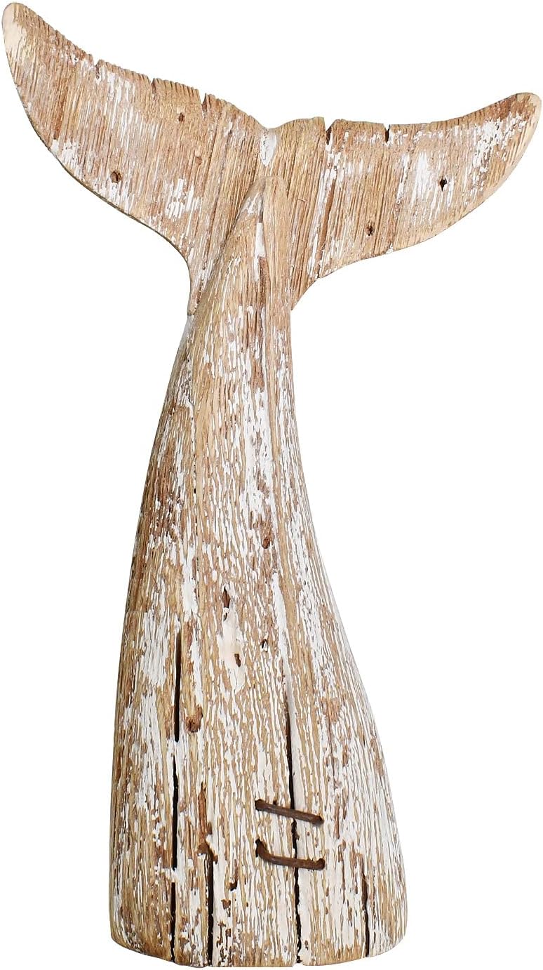 Aecipl Wooden Whale Tail Decor Statue 85 H