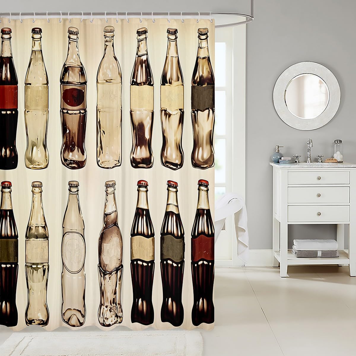 Feelyou Kids Vintage Cola Bath Shower Curtain Set