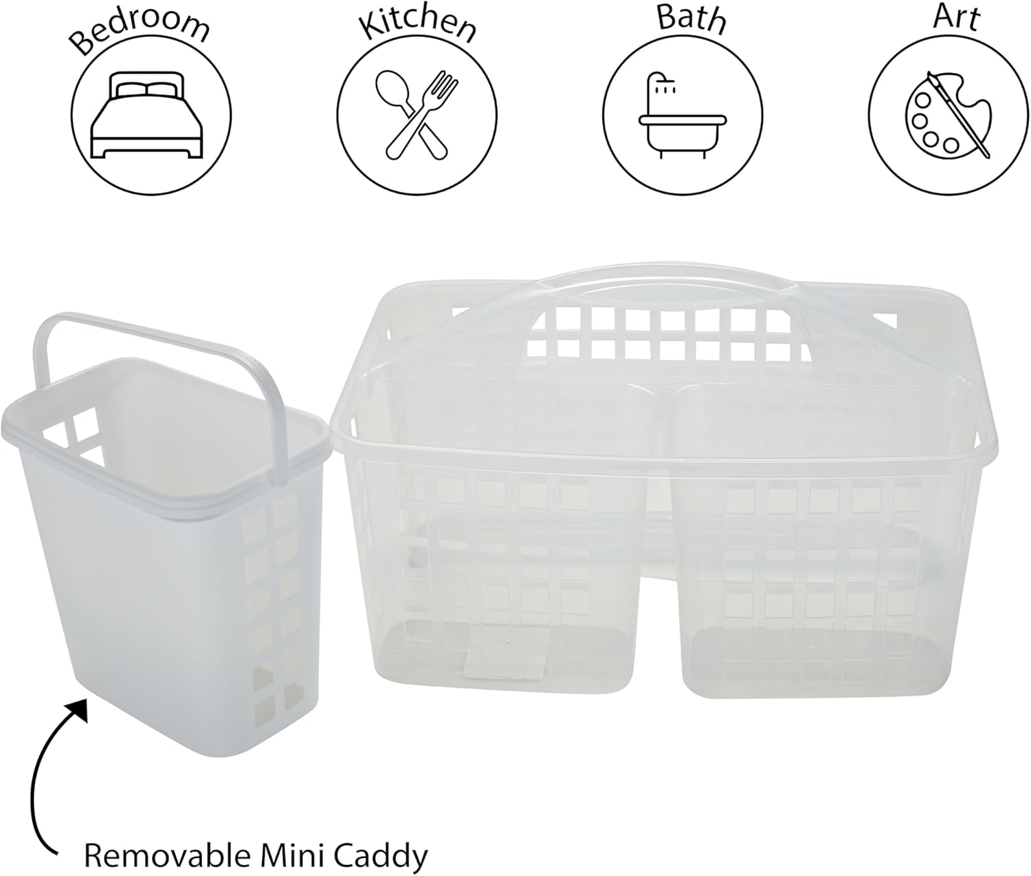 Bath Bliss 2 in 1 Portable Shower Caddy with Drain Holes