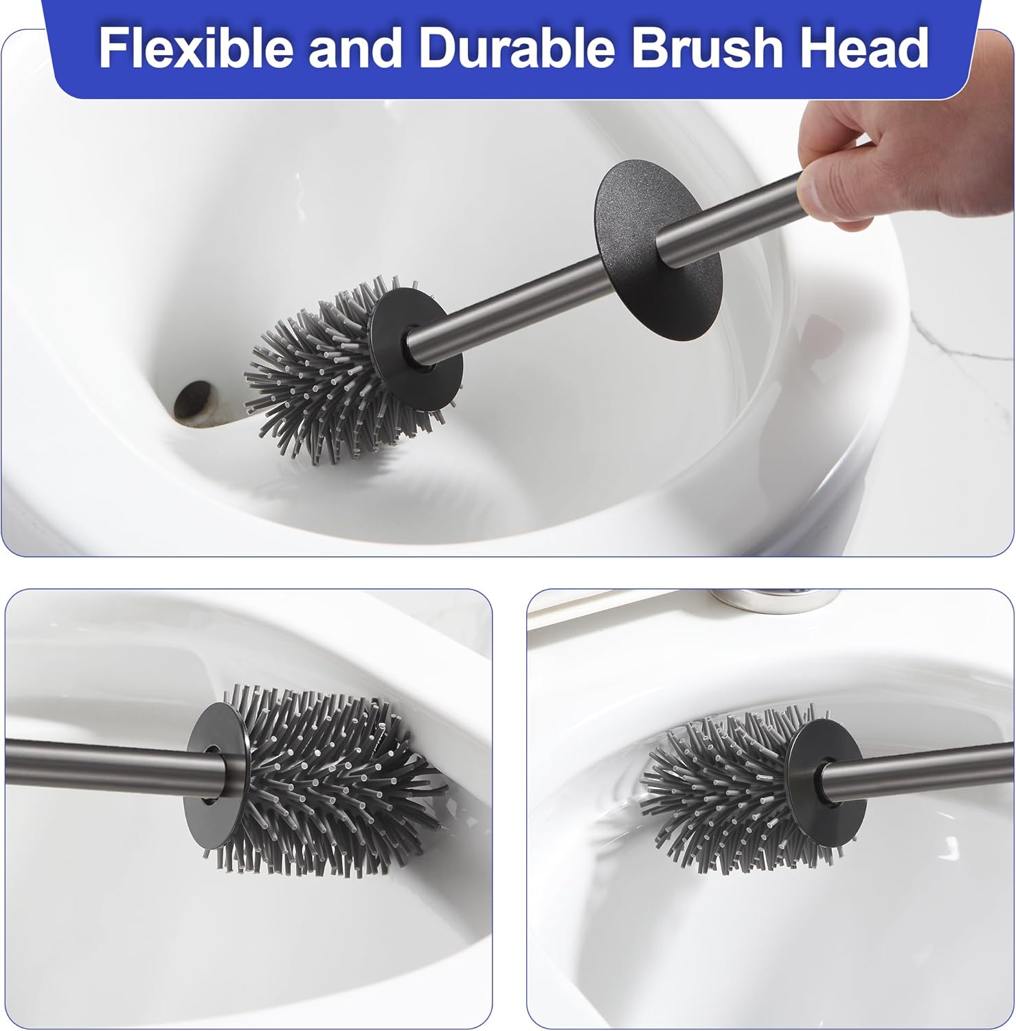 BVL Toilet Brush and Holder Set Gun Gray 1