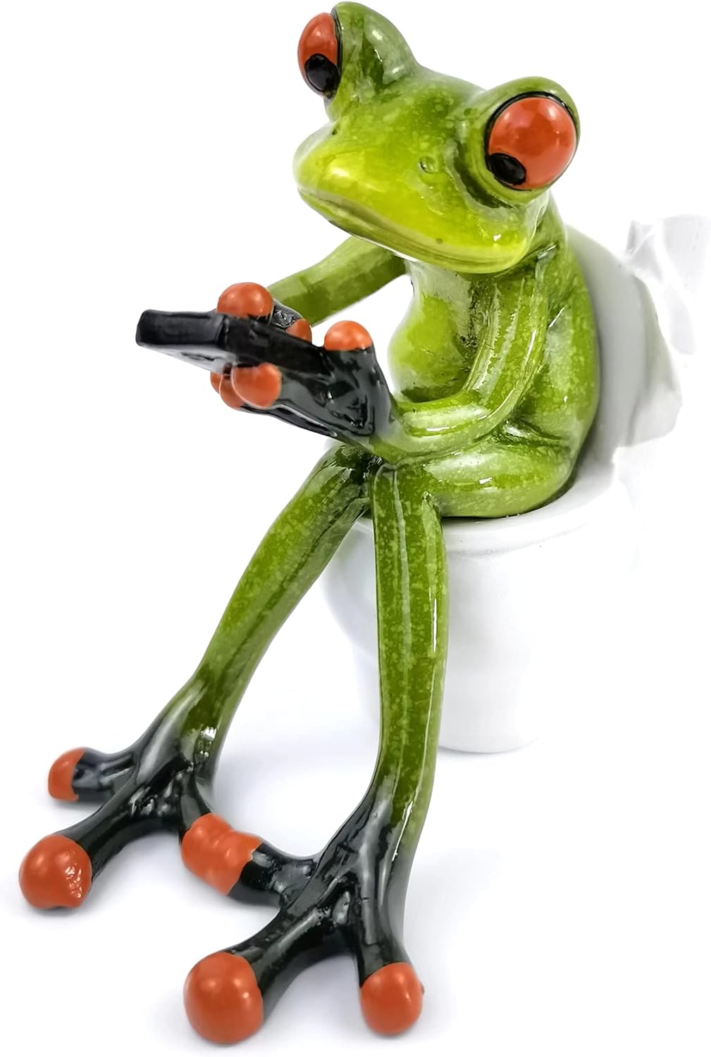 VVGIFTS Cute Green Resin Frog Statue Decoration