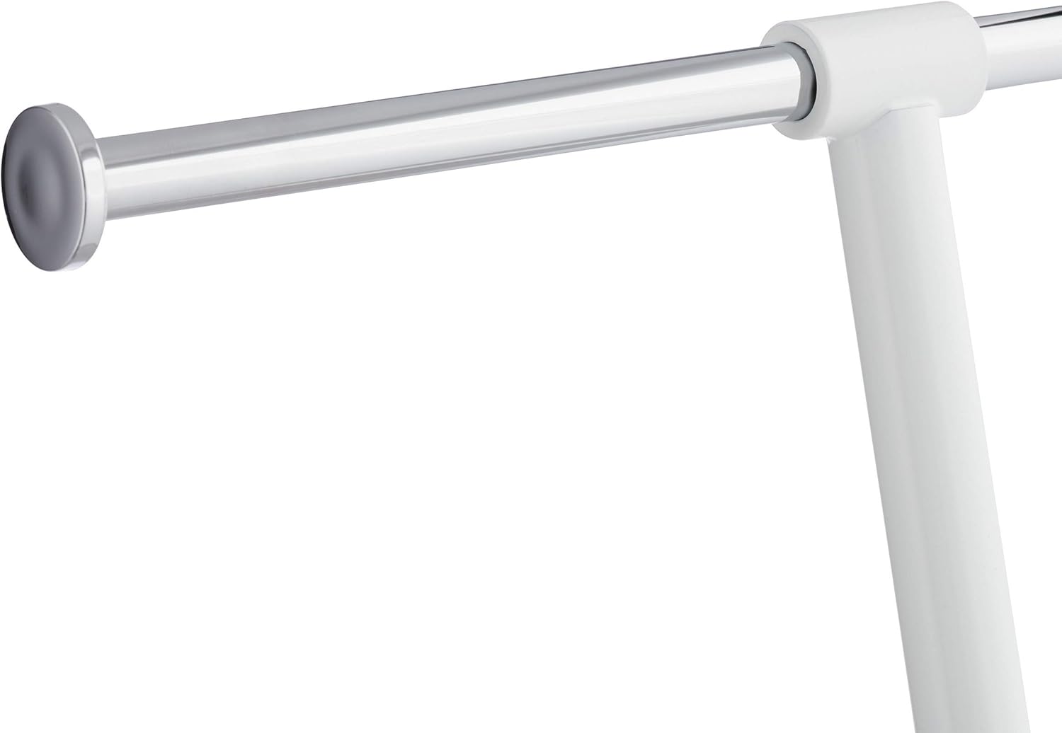 Toilet Brush Holder with Roll Holder - Modern WhiteChrome
