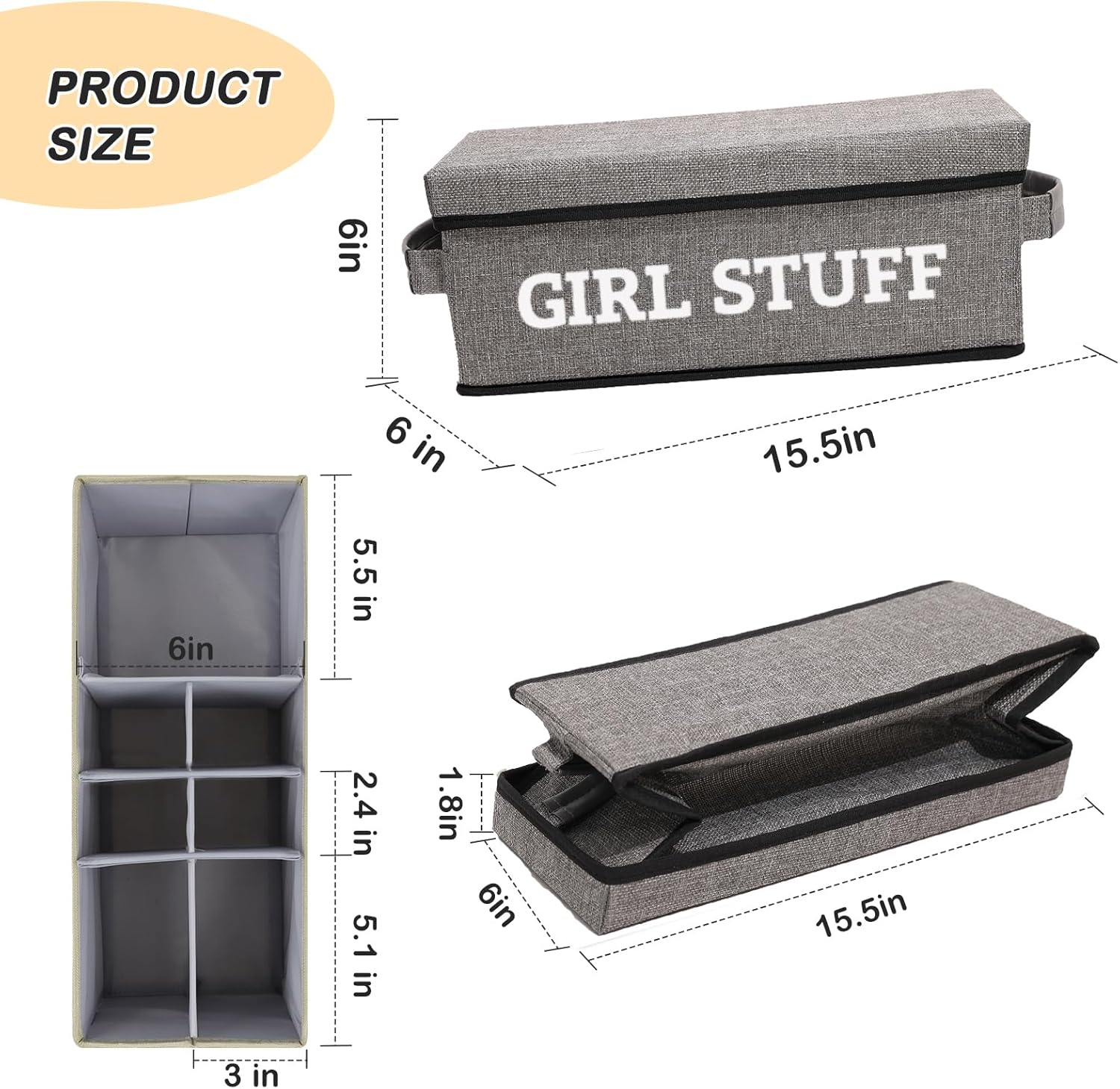 Lukeline Tampon Holder with Lid and Dividers 1-Pack