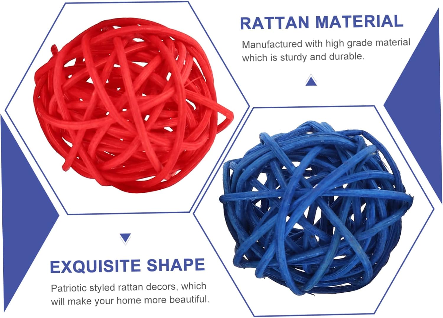 18pcs Rattan Decorative Balls for 4th of July Centerpieces