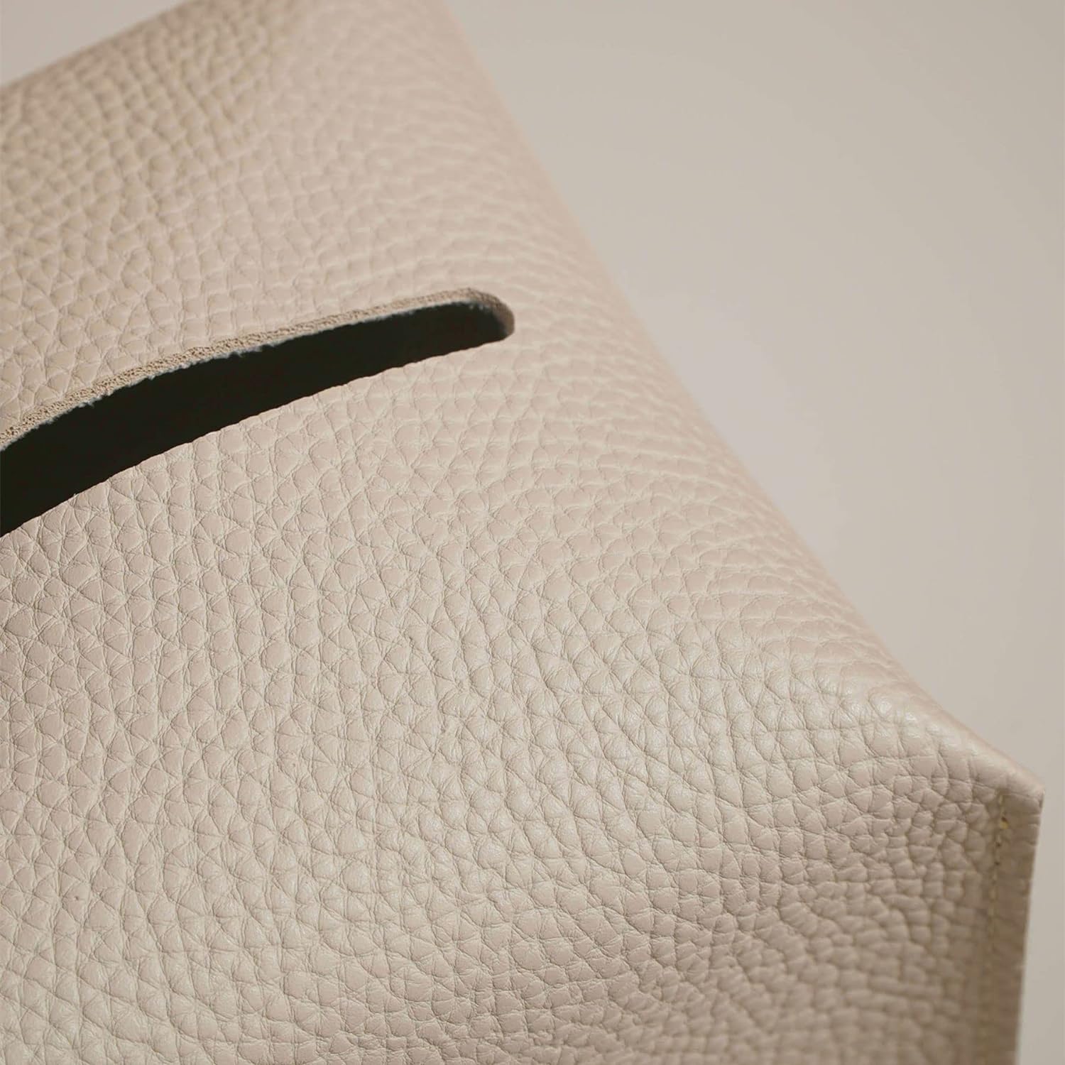 OLETHA Square Tissue Box Cover - Light Taupe 1