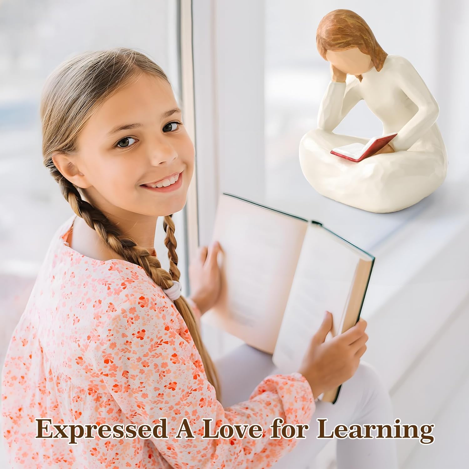 Cuayaes Reading Thinker Statue for Book Lovers 1