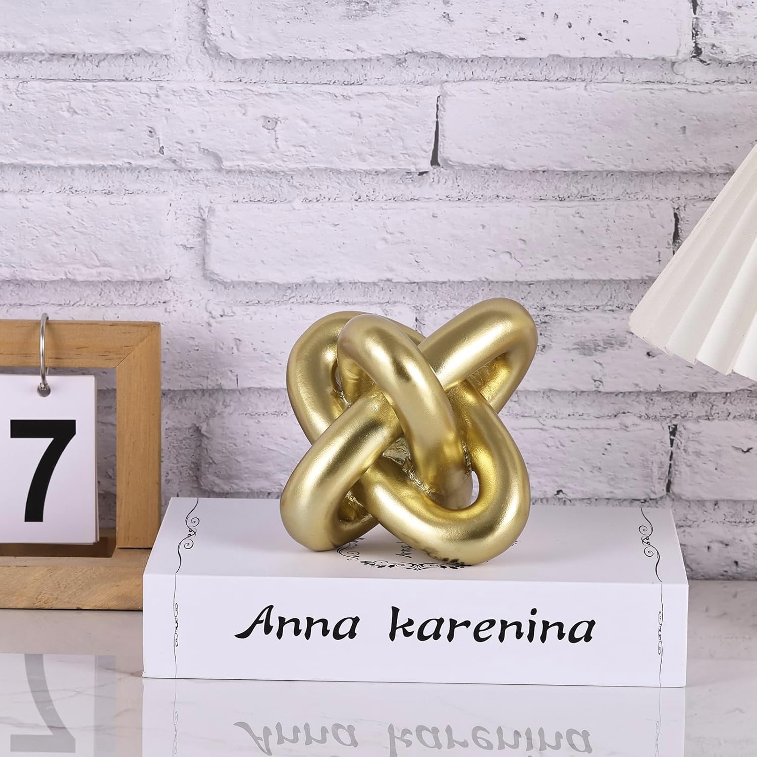 Golden Knot Sculpture Set 3 Piece Resin Home Decor