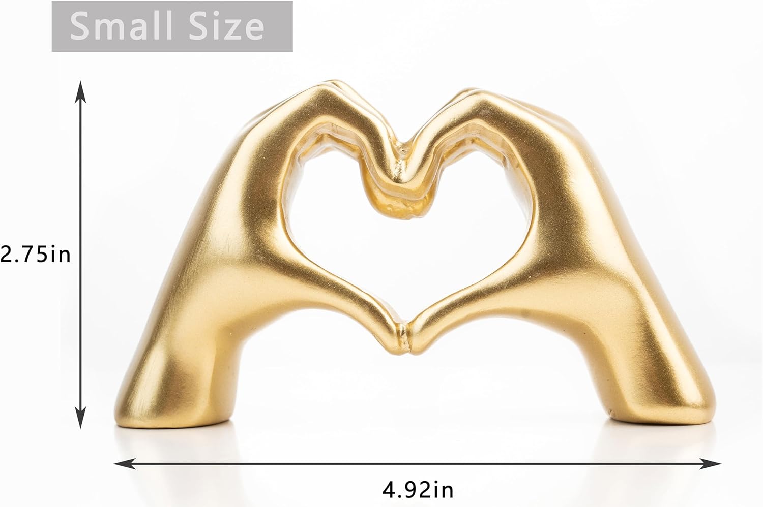 Small Heart Hands Sculpture Gold Home Decor
