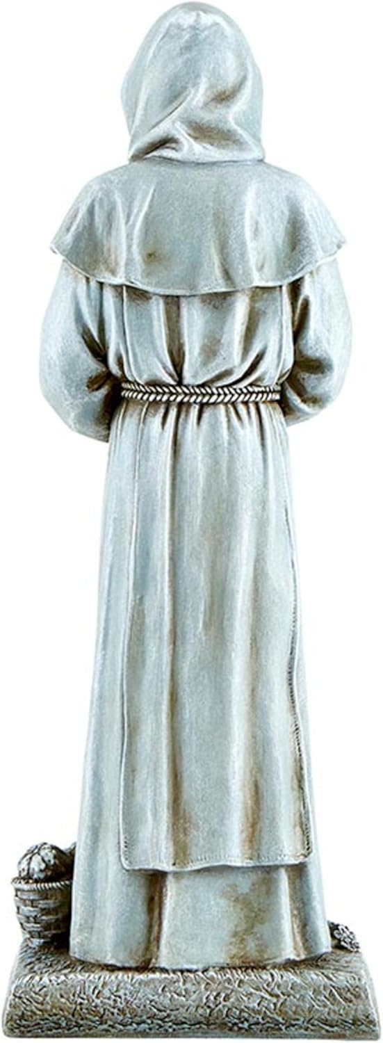 Garden Statue - Saint Fiacre 12 Inch Durable Stone-Resin Sculpture