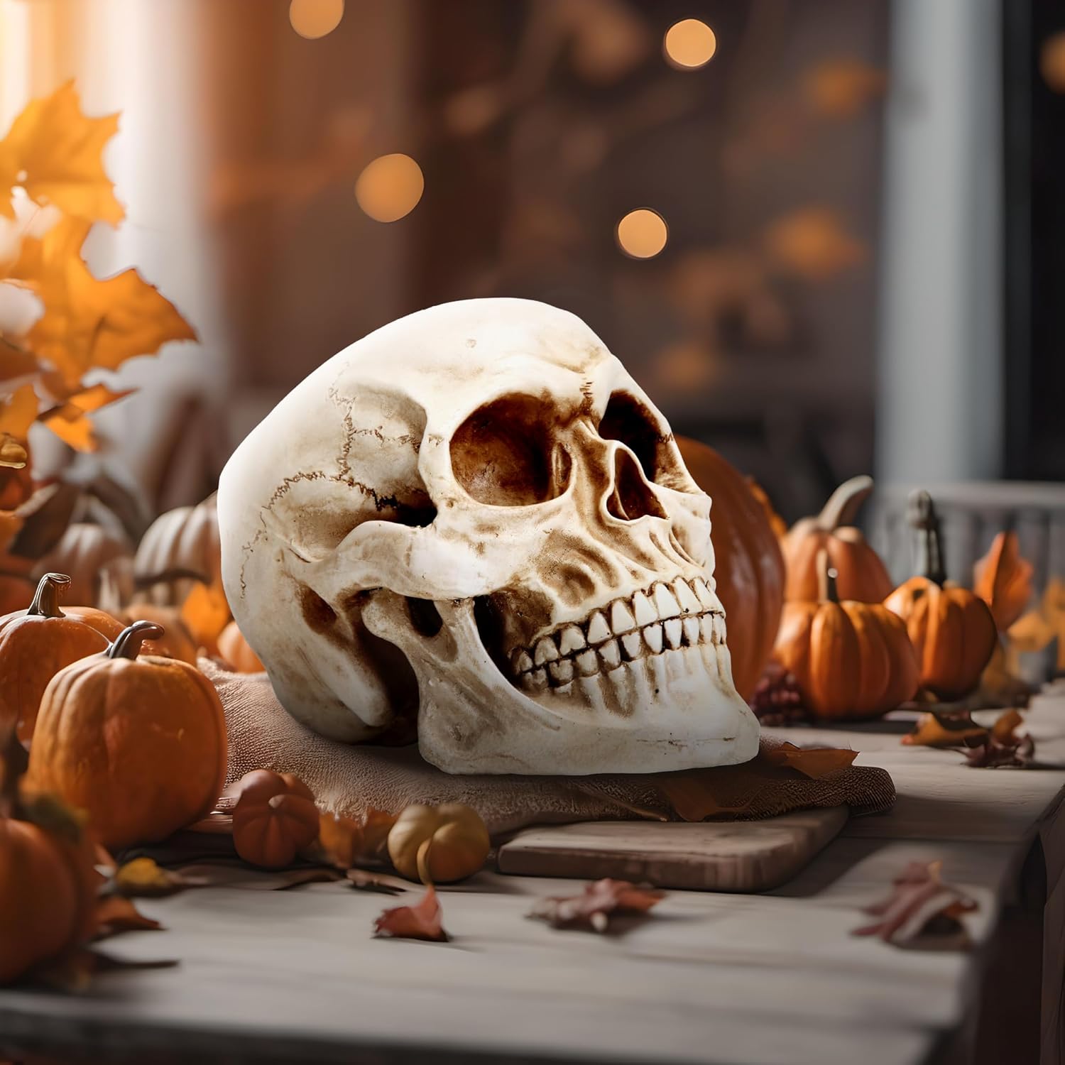 READAEER Resin Skull Statue for Home Decor