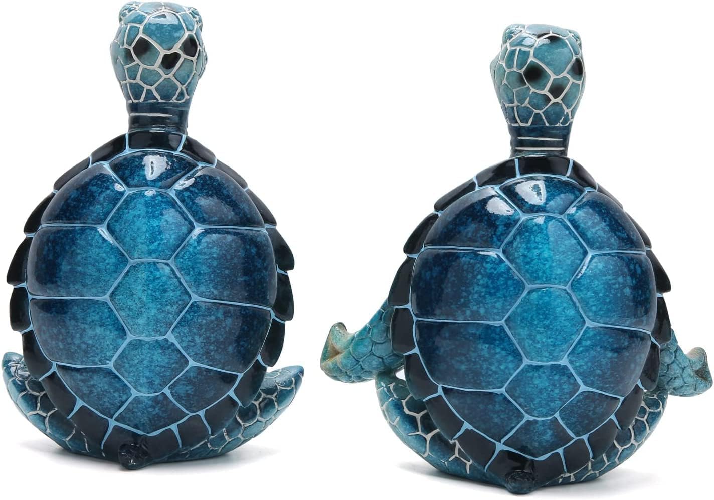 2Pcs Sea Turtle Meditation Yoga Statues - Resin Desk Decor