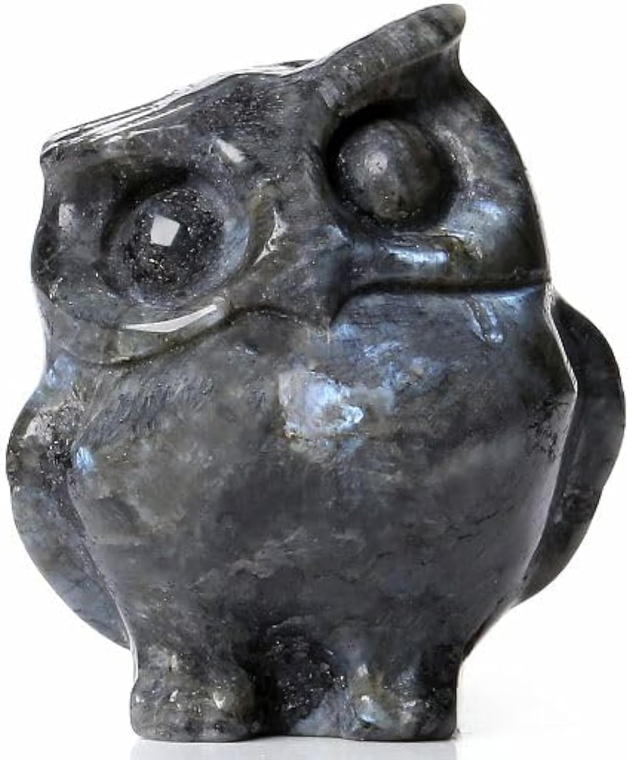 YATOJUZI Owl Decor Labradorite Crystal Sculpture 1