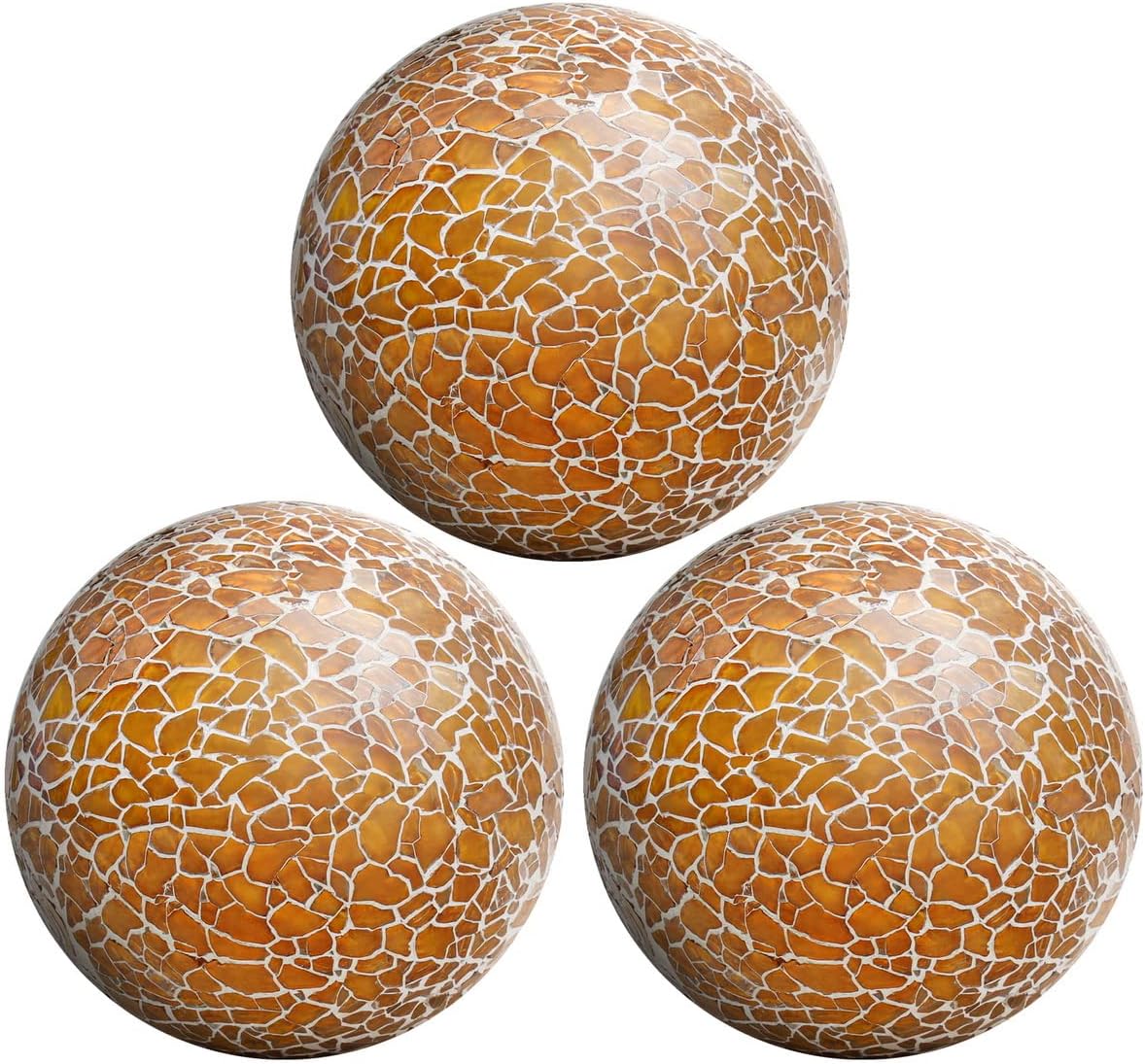 3PCS 335inch Decorative Glass Orbs for Home Party