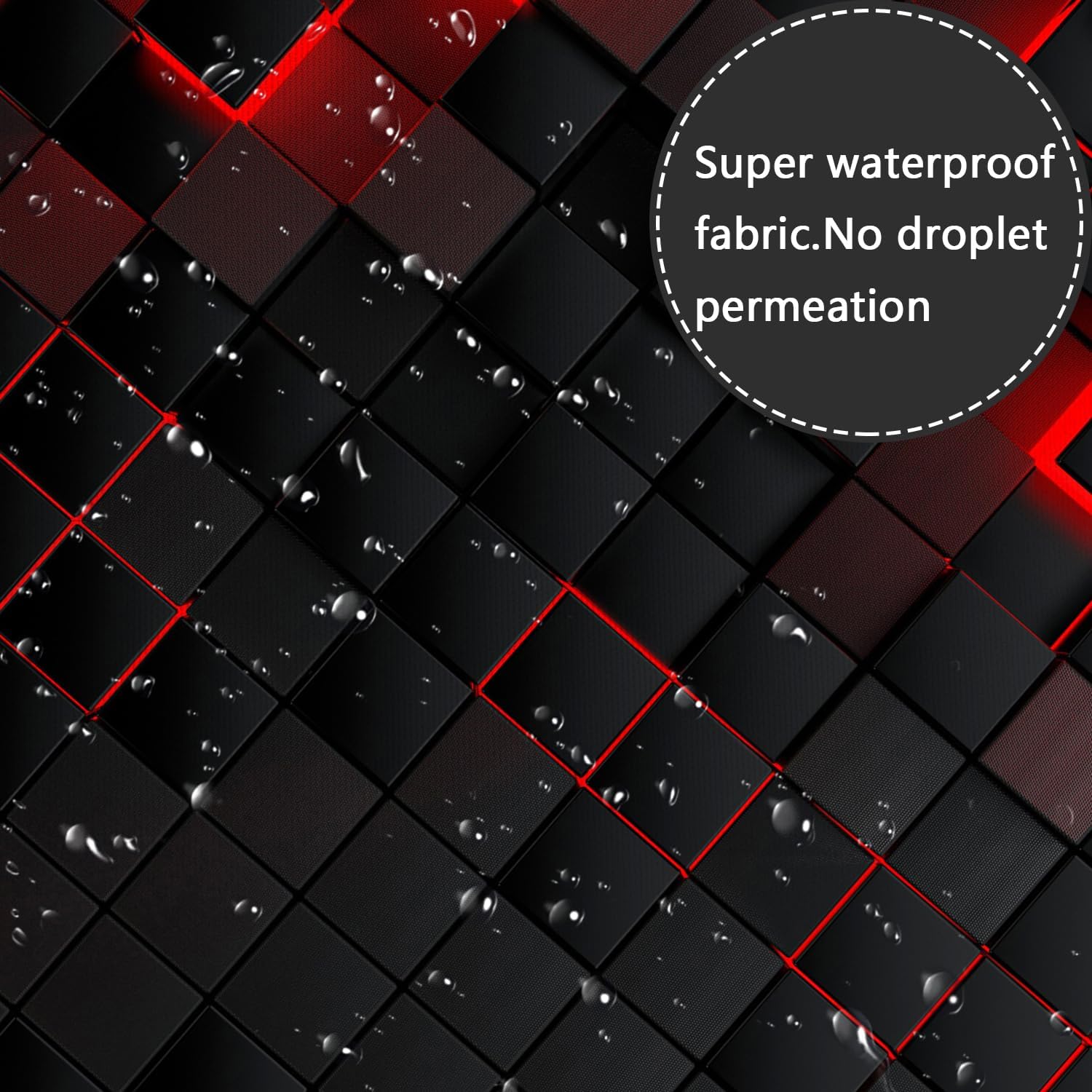 iTapnoom 72x72 Shower Curtain with 12 Hooks 3D Black Brick Design