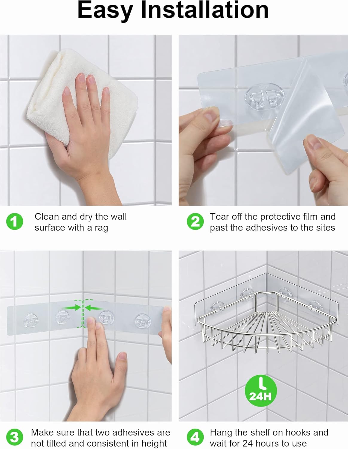 SMARTAKE 2-Pack Corner Shower Caddy with Adhesive
