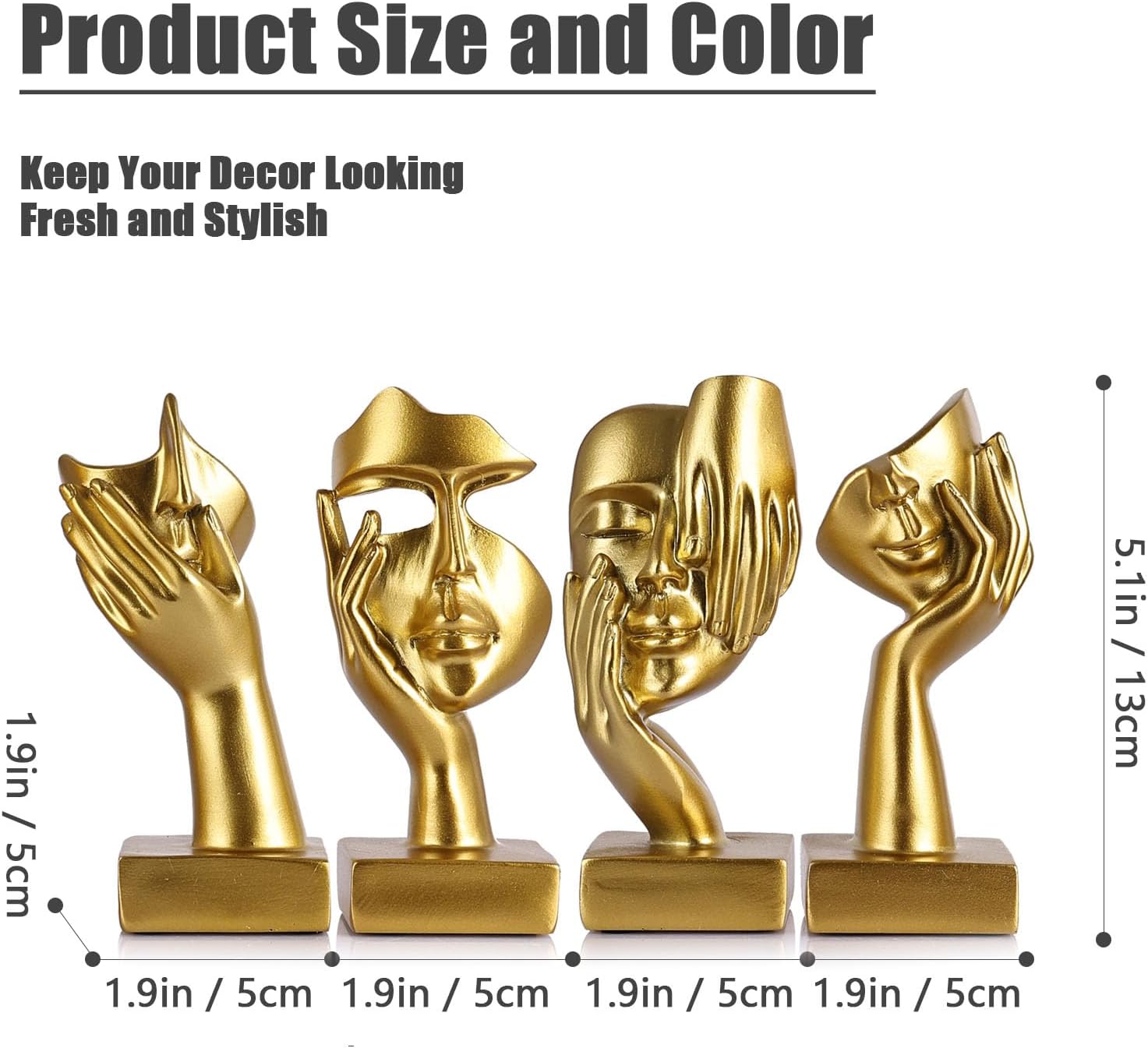 GAOSHENG Mini Abstract Thinker Figurine Set of 4