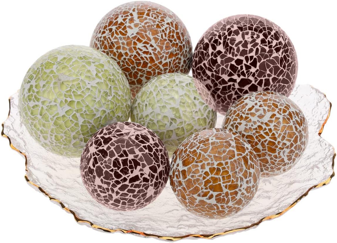 3PCS 335inch Decorative Glass Orbs for Home Party