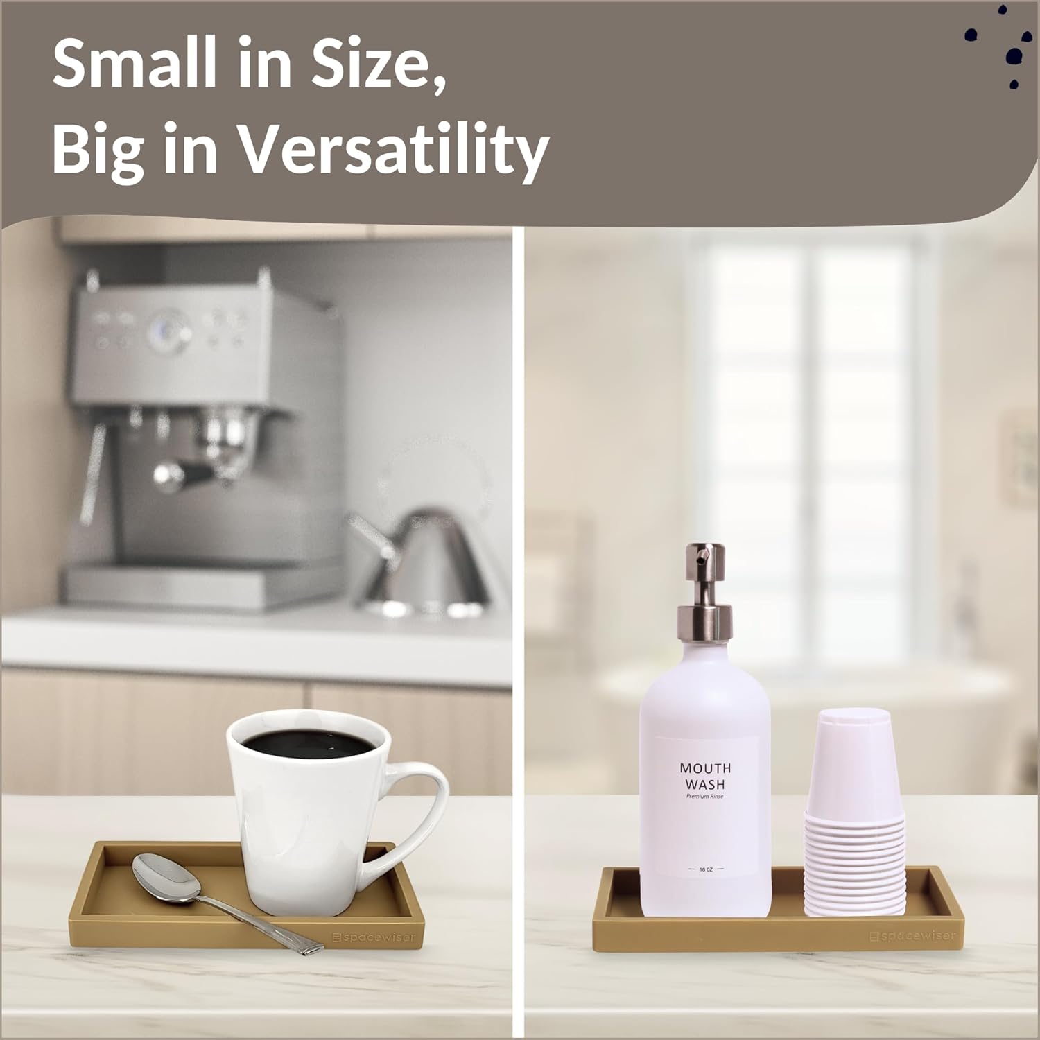 Spacewiser Countertop Vanity Tray - 77 Inch Silicone Holder