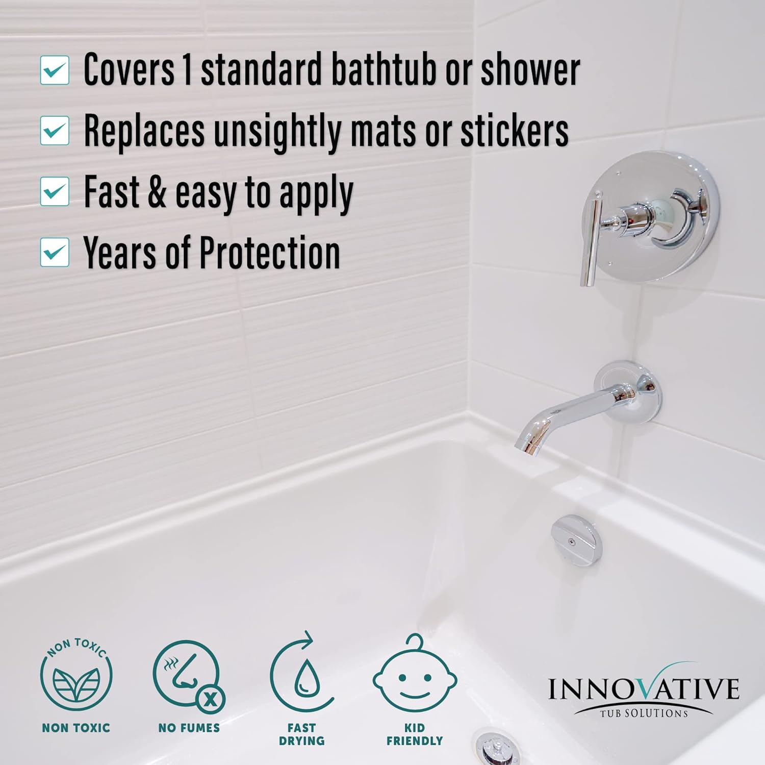 Tub Guard Anti Slip - Clear Non Slip Coating for Bathtubs Showers