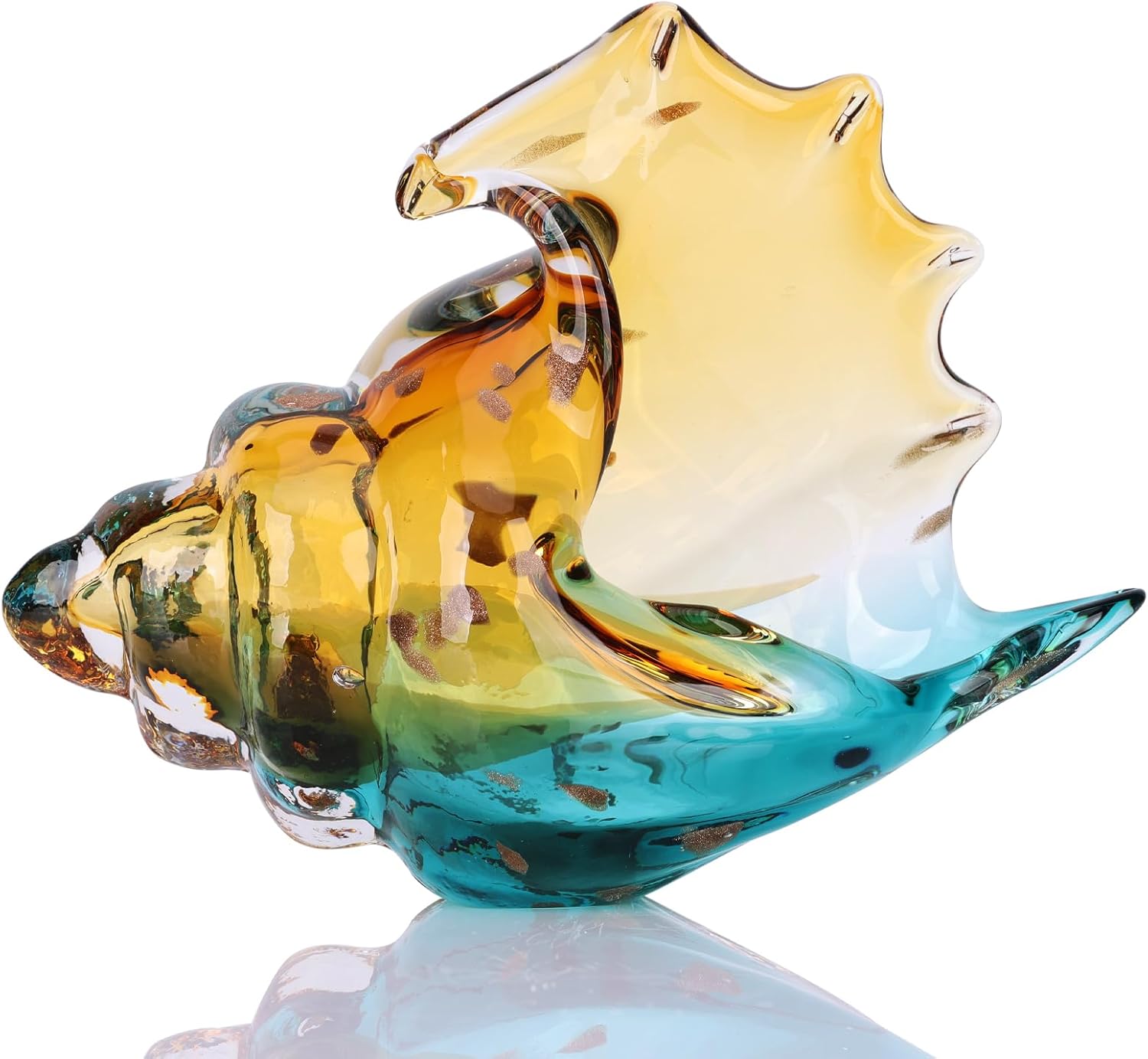 DOVDOV Unique Hand-Blown Glass Conch Statue