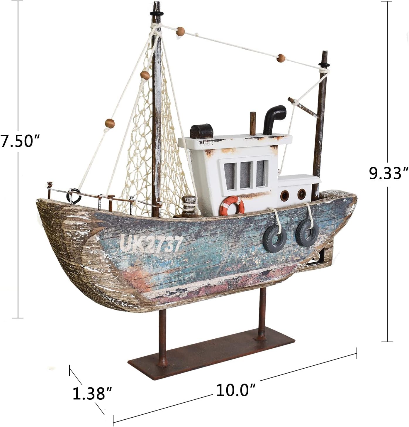 Aecipl Wooden Sailboat Model with LED Light - Nautical Decor Ornament