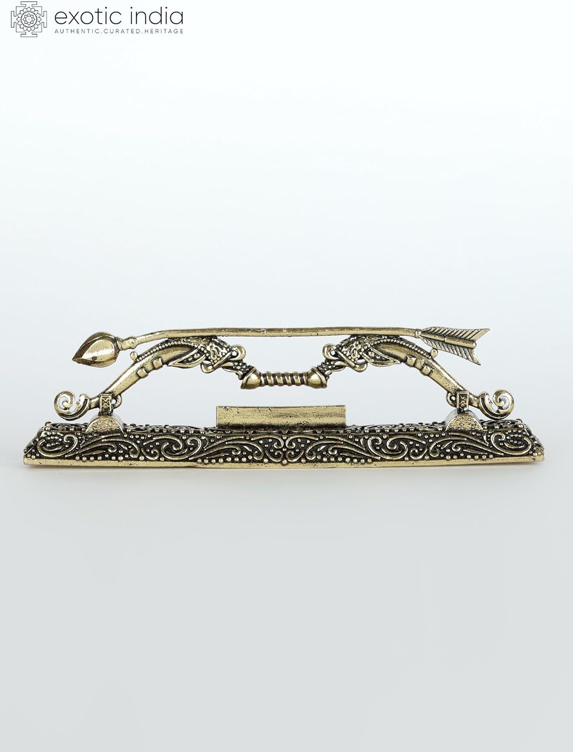 Small Superfine Brass Shri Ram Dhanush Hand-Carved Pooja Decor Showpiece Gift