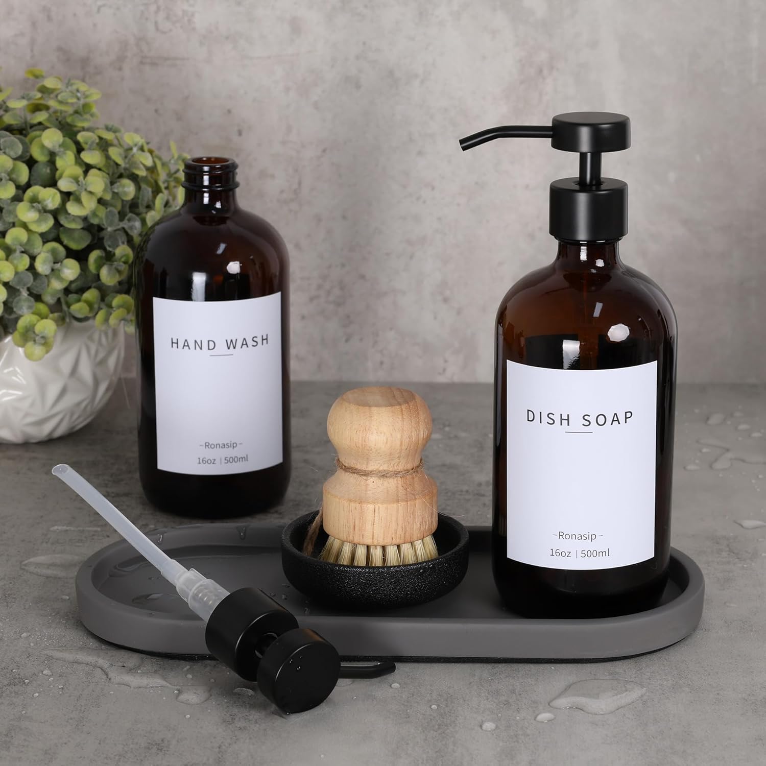 Ronasip 5-Piece Kitchen Soap Dispenser Set