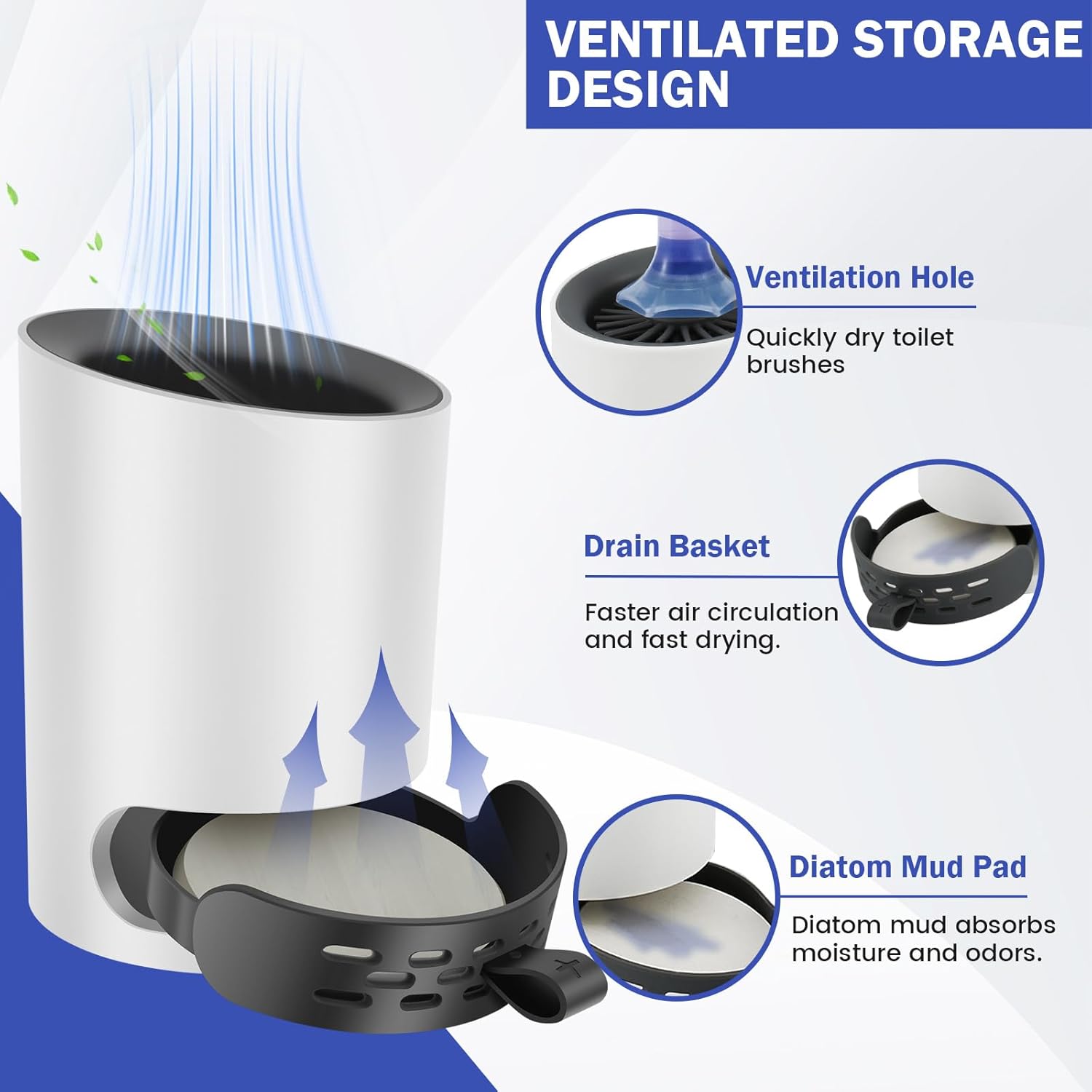 MABCIRY Toilet Brush with Refillable Handle Dispenser