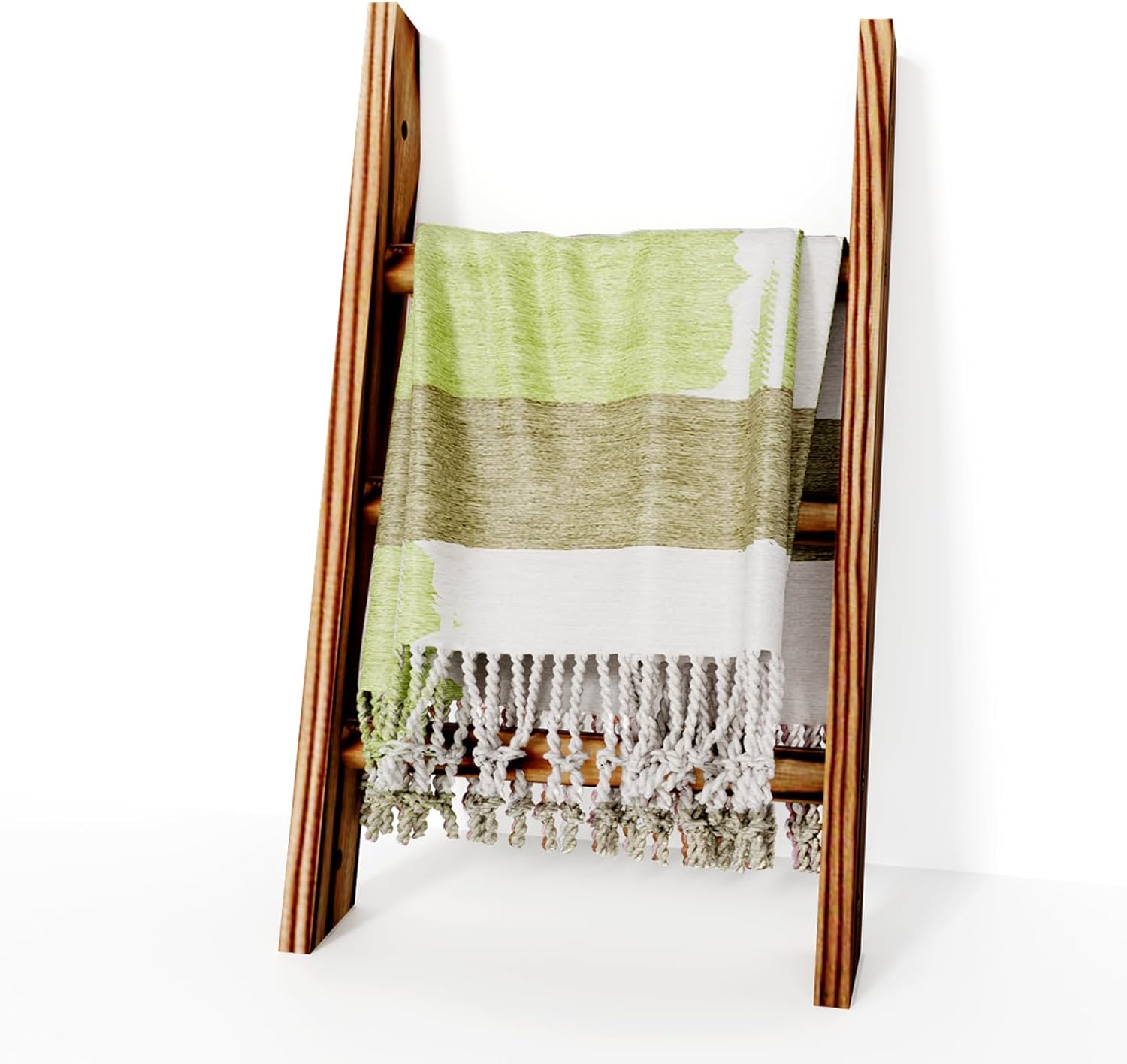 Delywh Wood Towel Ladder with 3 Tiers