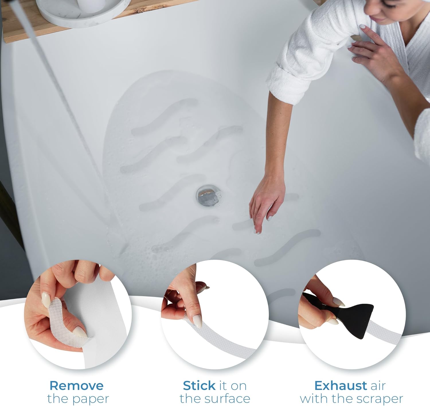 Clear Bloom Anti-Slip Shower Stickers 24 PCS