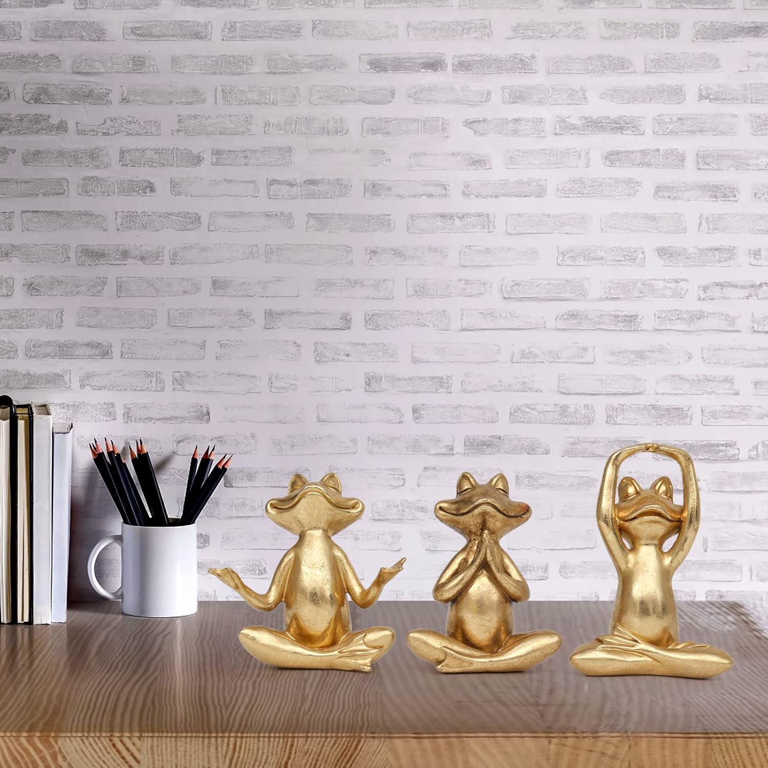 Gold Frog Yoga Figurines Set of 3 - 37In Home Decor