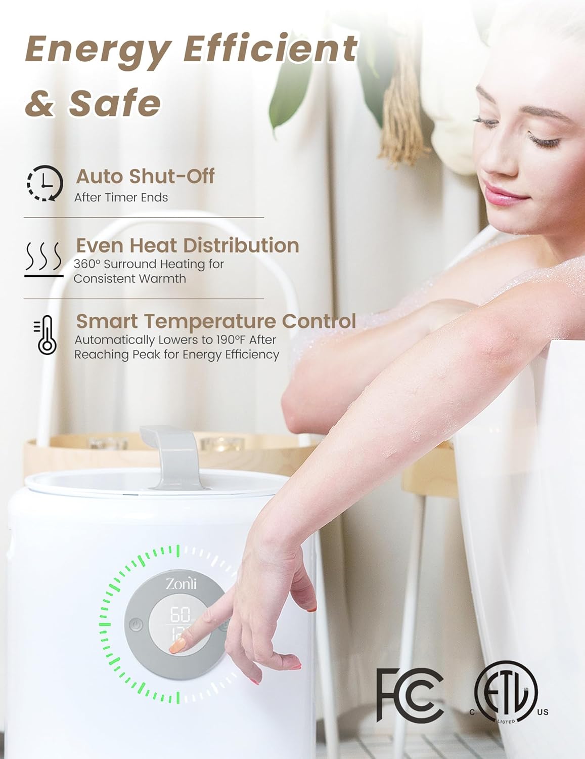 ZonLi Towel Warmer with Scented Discs 360 Wall Heating Auto Shut-Off