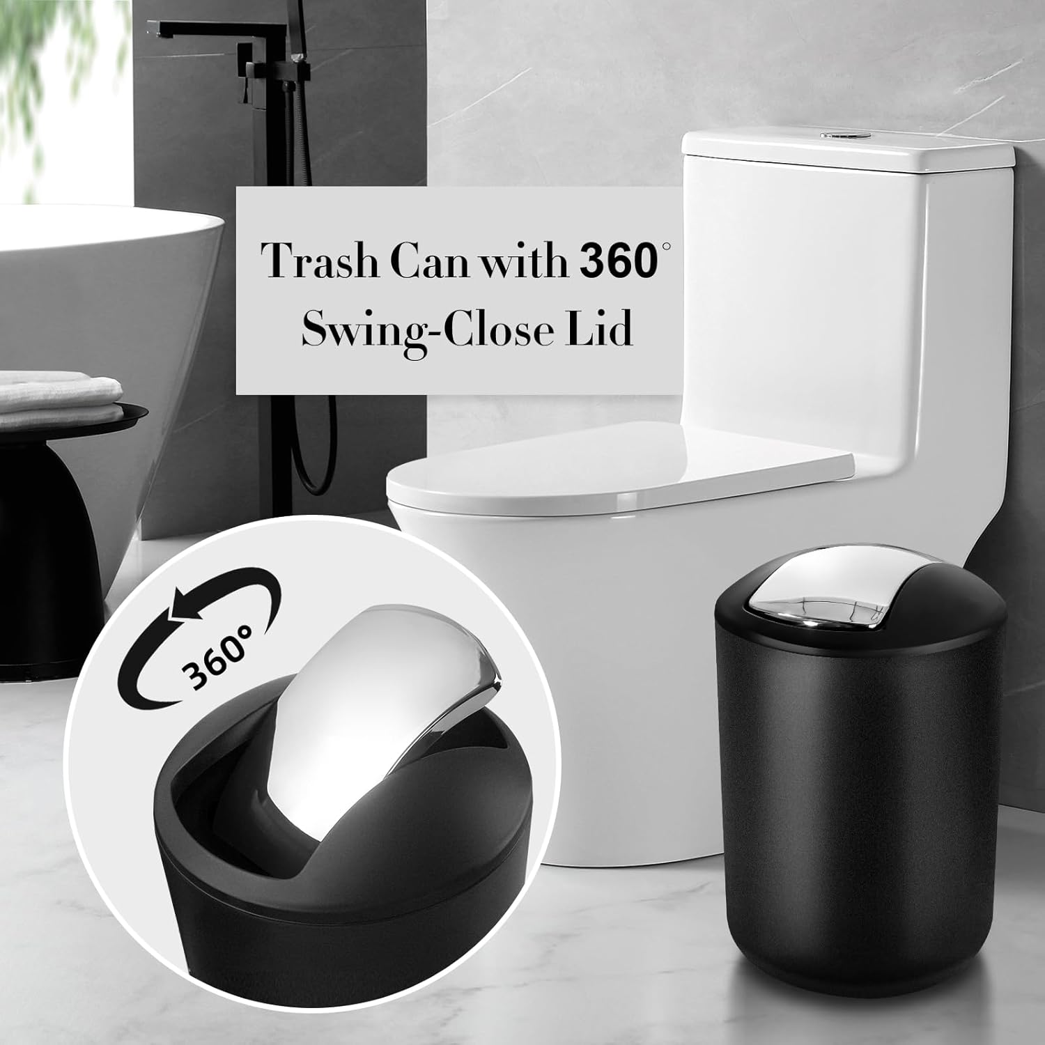 ALPIRIRAL 10Pcs Black Bathroom Accessories Set 1