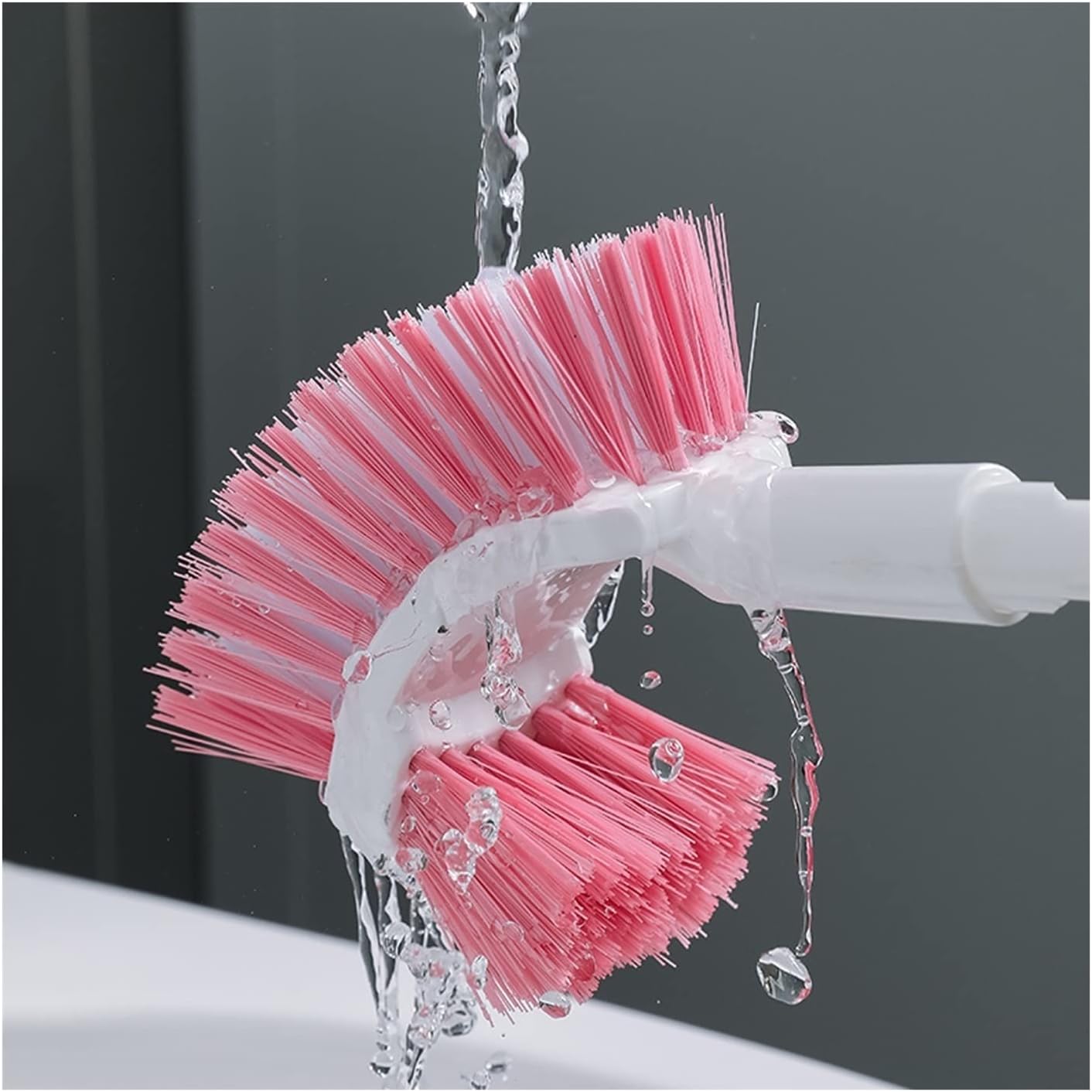Stylish Toilet Brush with Holder and Hanging Design