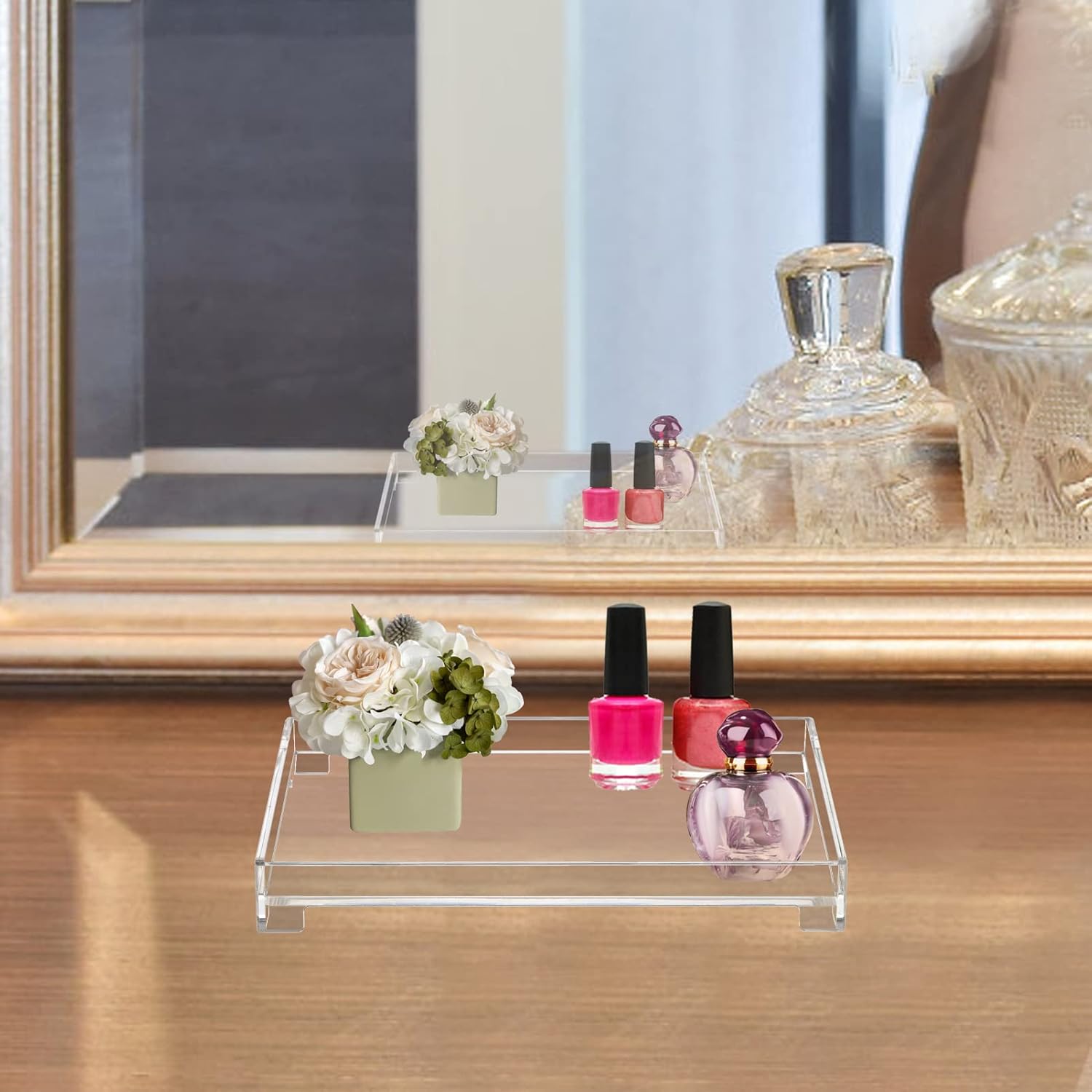 DELIPPLY Vanity Bathroom Tray Organizer Storage