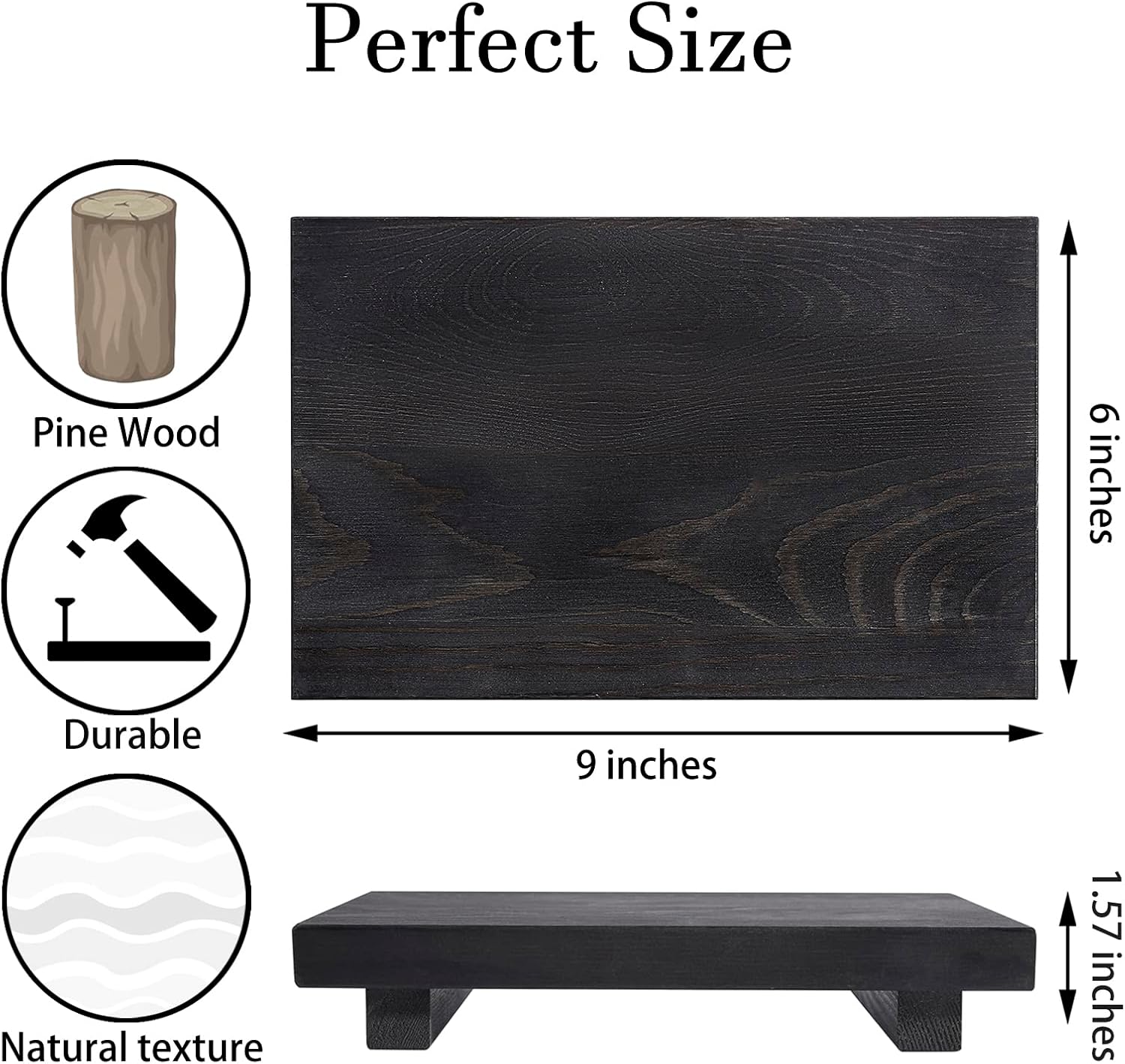 Zoocatia Bathroom Counter Organizer Wooden Pedestal Stand - Black