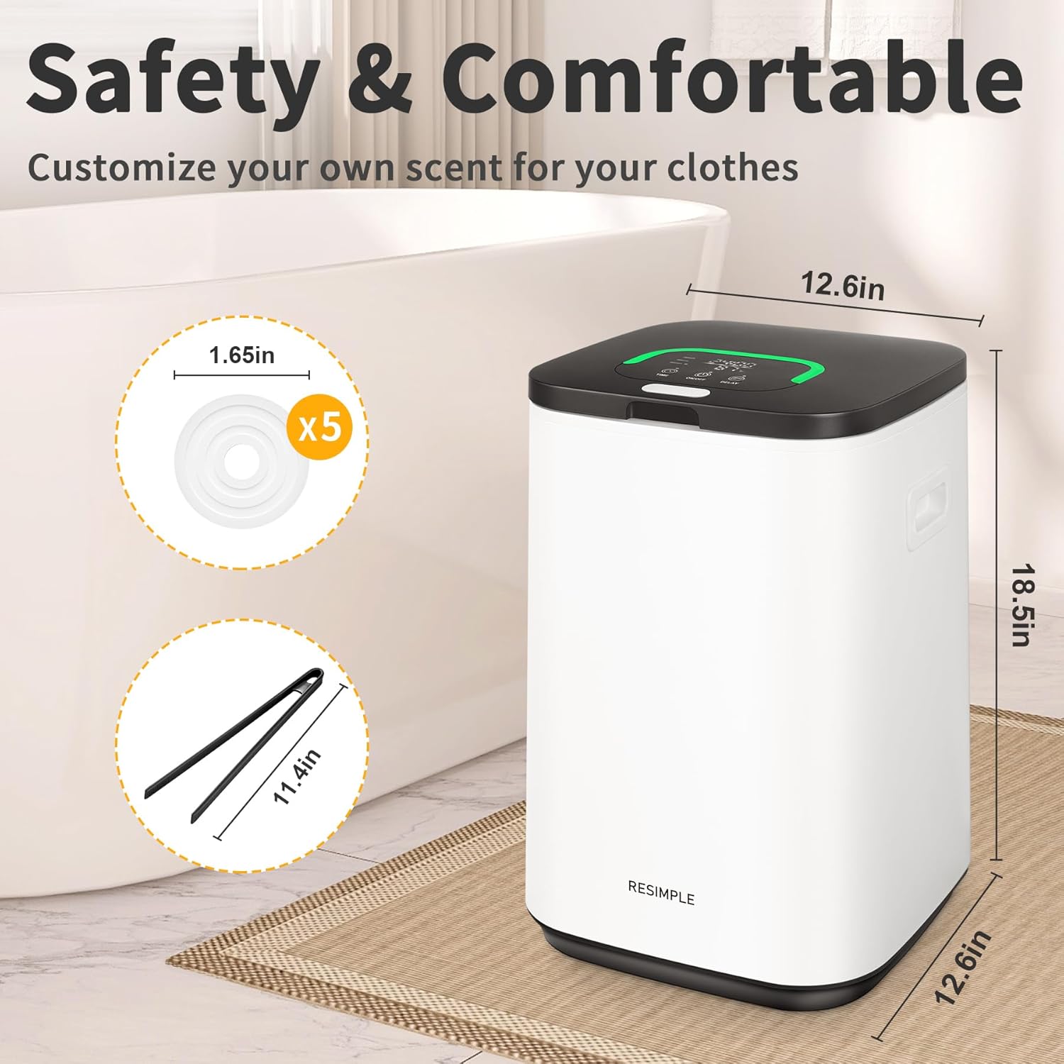 RESIMPLE Towel Warmer with LED Display and 3 Heating Modes