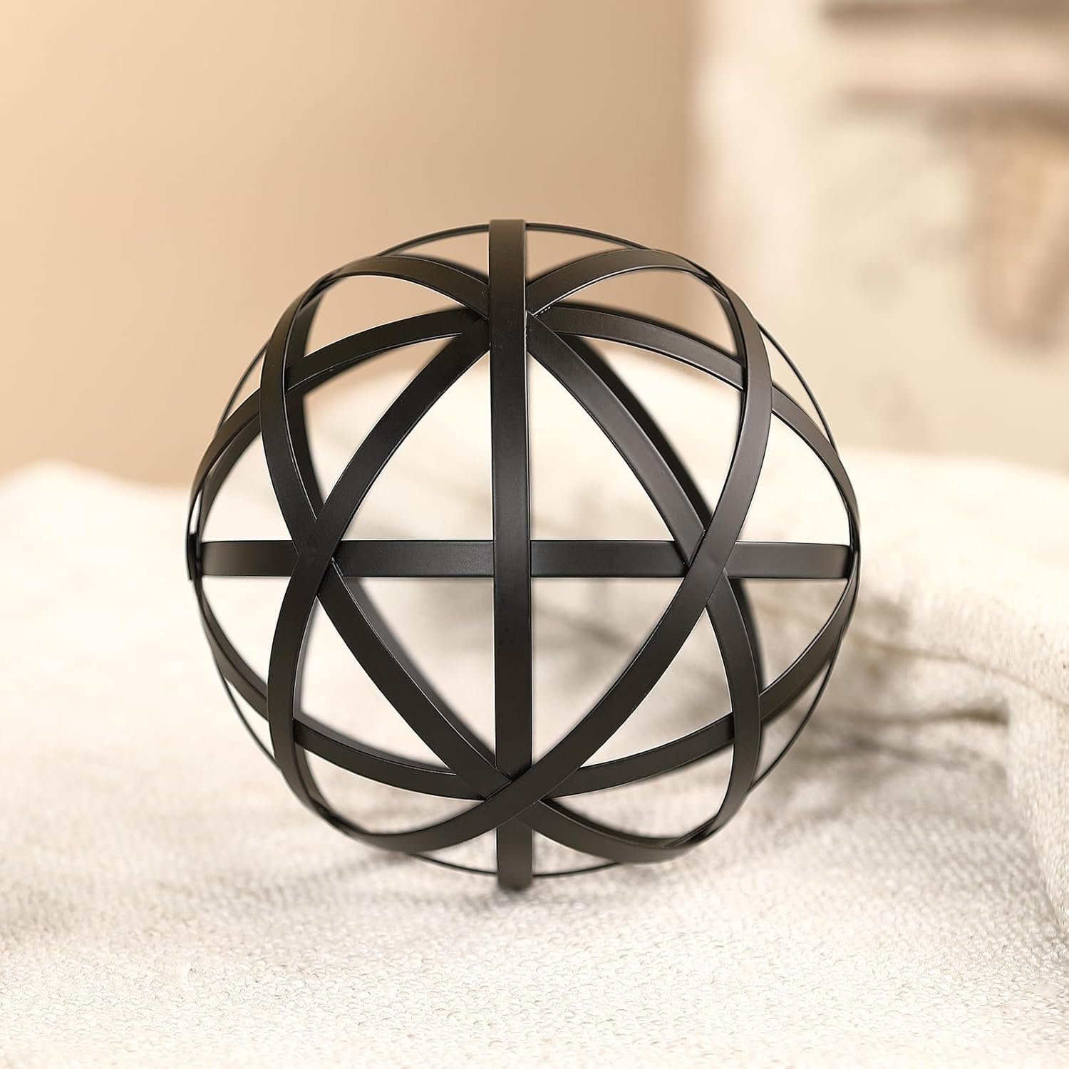 62 Black Metal Decorative Sphere - Modern Home Accent
