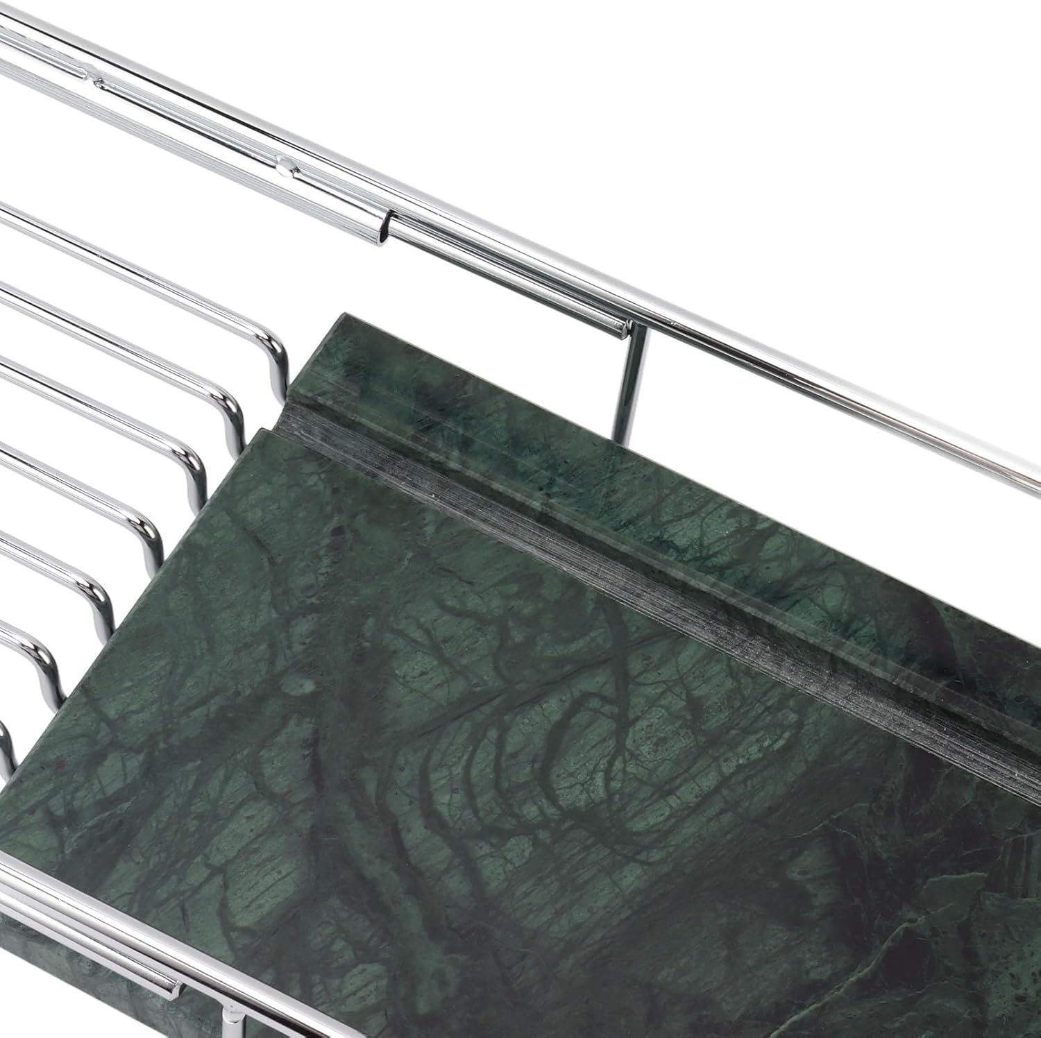 Fafeicy Metal Marble Bathtub Rack - Silver Green
