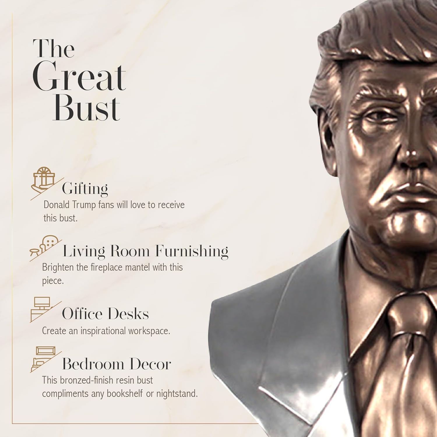 Donald Trump Faux-Bronze Statue 1850 x 1150 x 2875