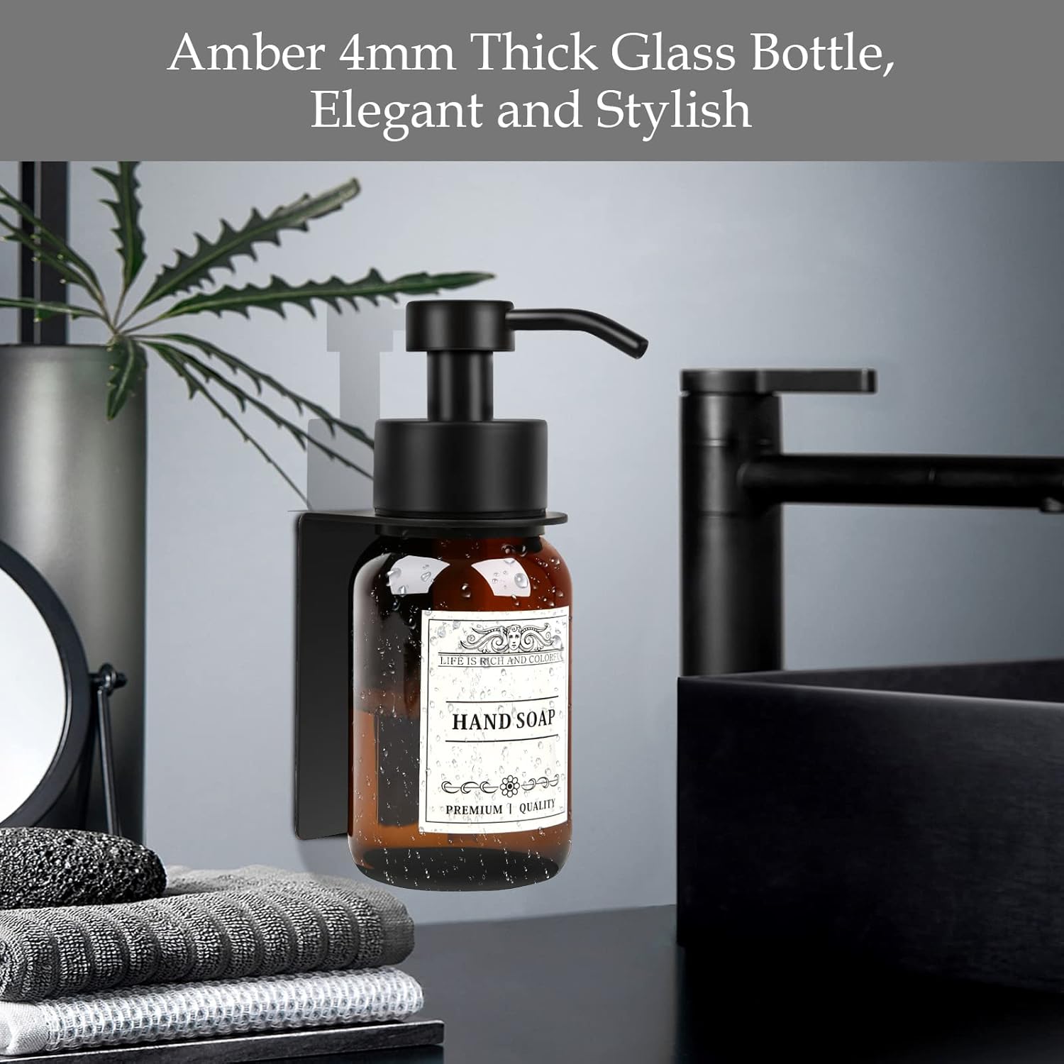 Nobtou 85oz Glass Soap Dispenser 2 Pack - Brown 1