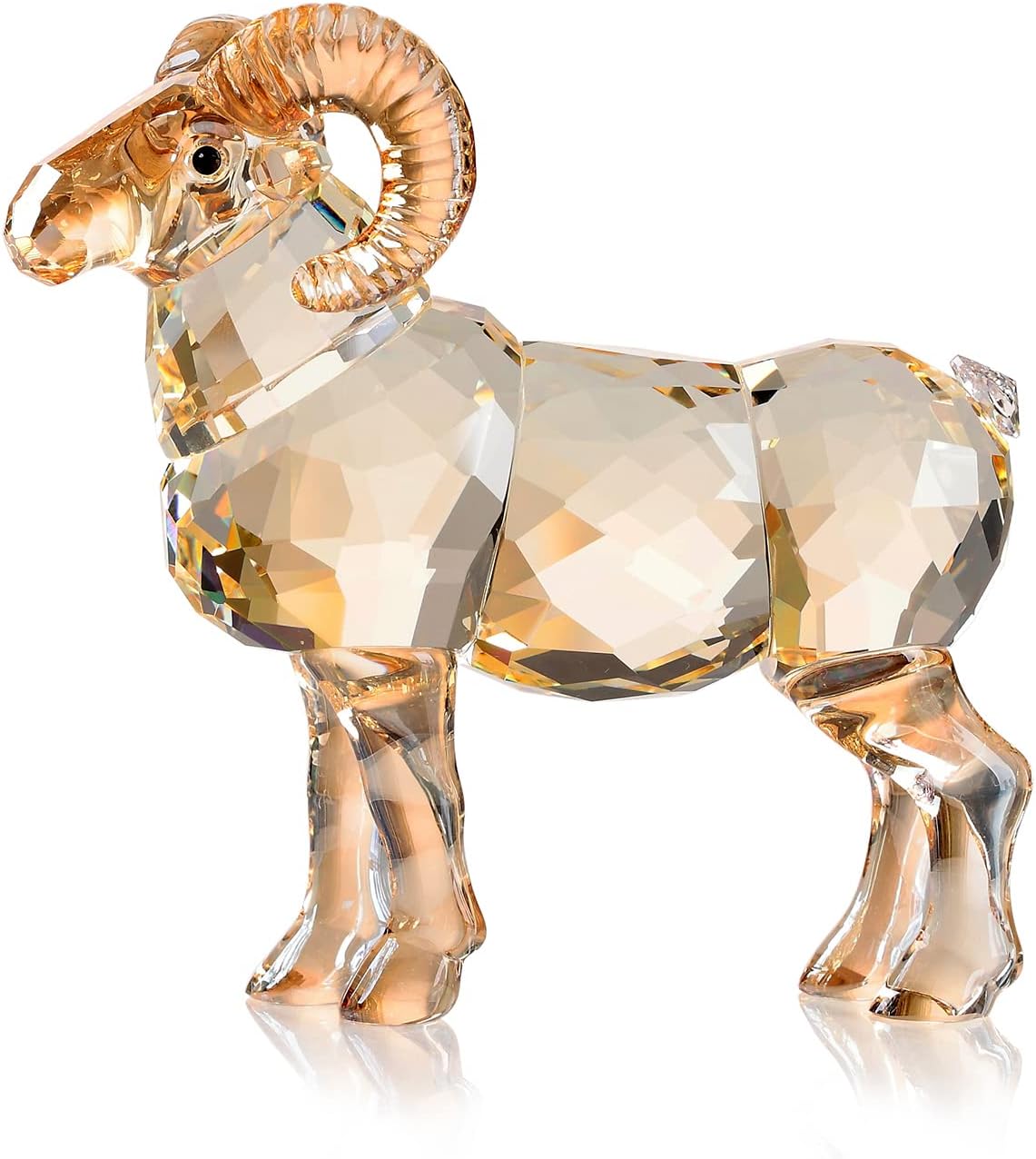 Realistic K9 Crystal Goat Home Decor Statue Gold