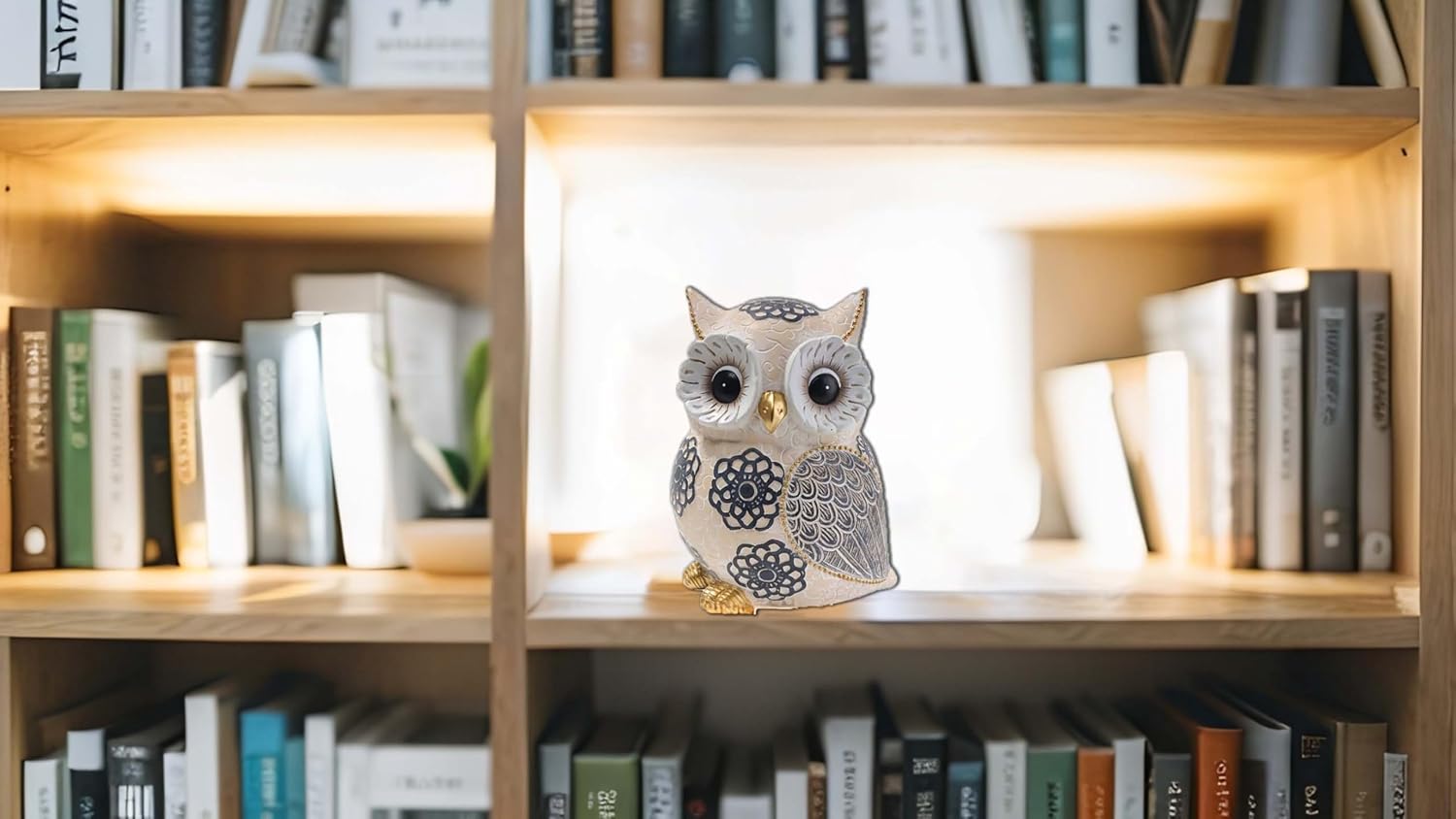 Oinas White Owl Statue - Home Decor Accent for Owl Lovers