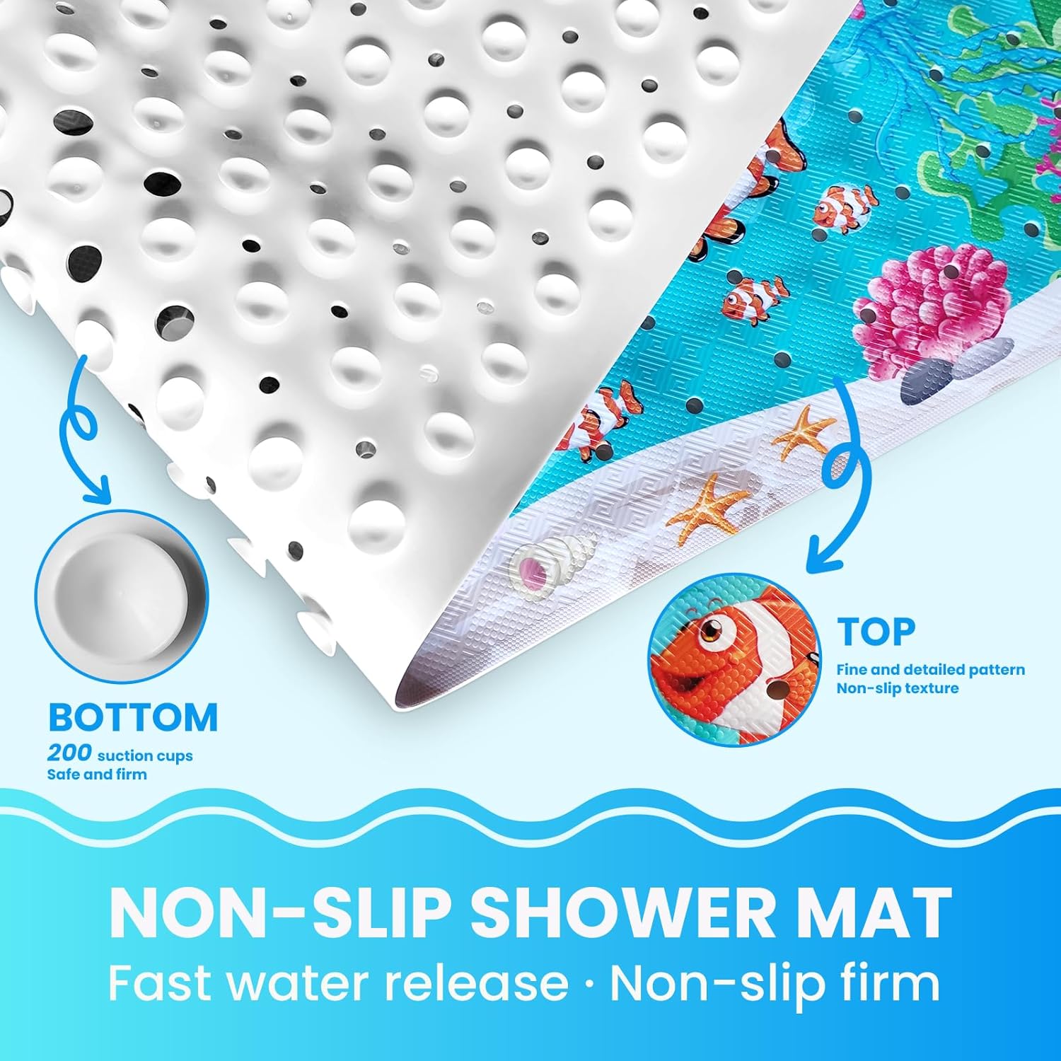 Linoows Baby Bath Mat with Sea Turtle Design
